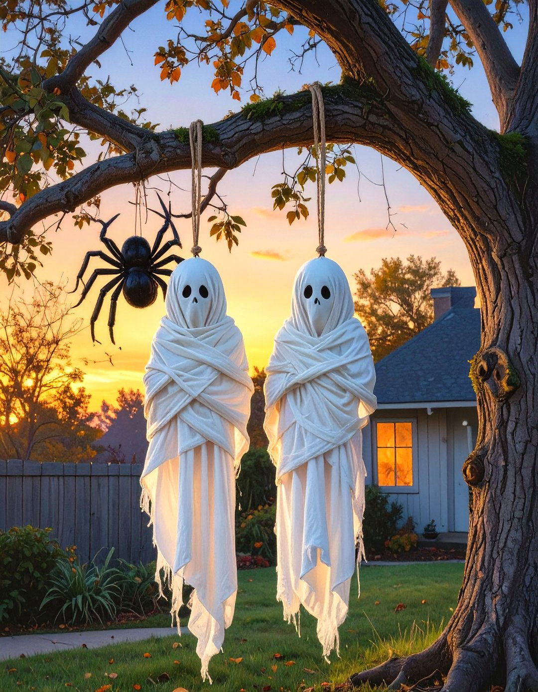 Cocooned Victims Hanging from Trees - 30 outdoor halloween decoration ideas