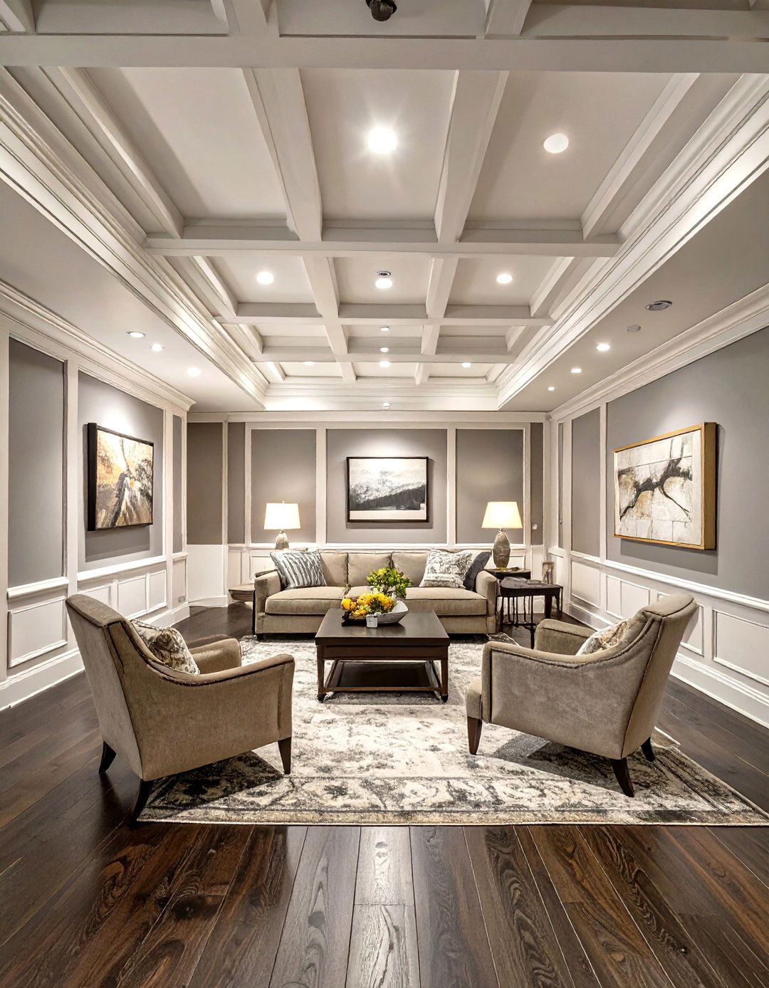 Coffered Ceiling Sophistication - 30 low basement ceiling ideas