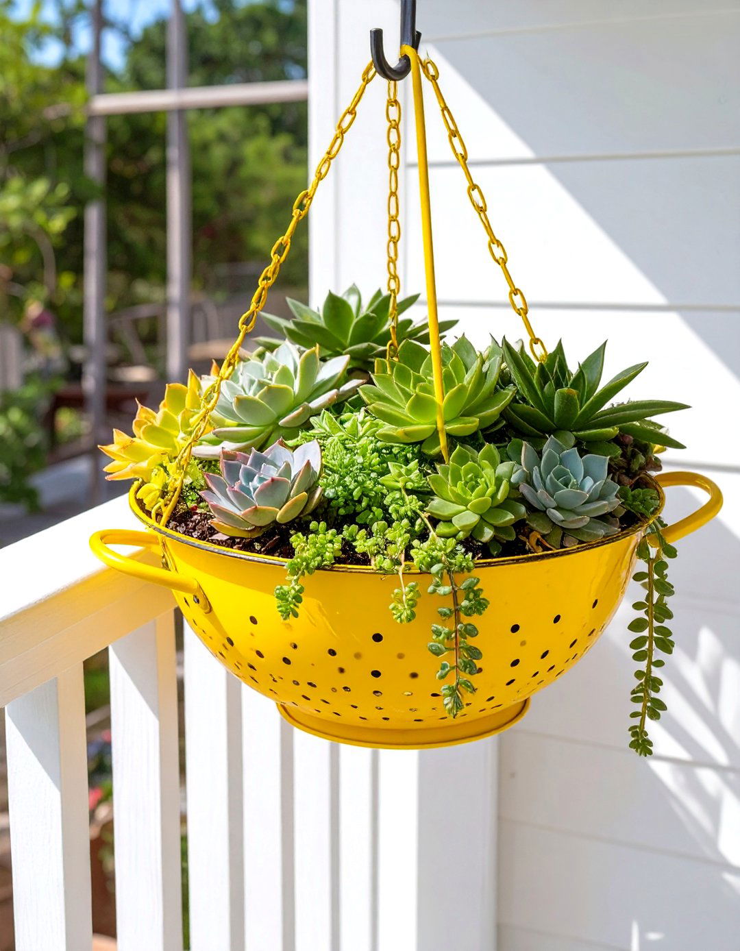 Colander Succulent Garden - 30 succulent garden ideas