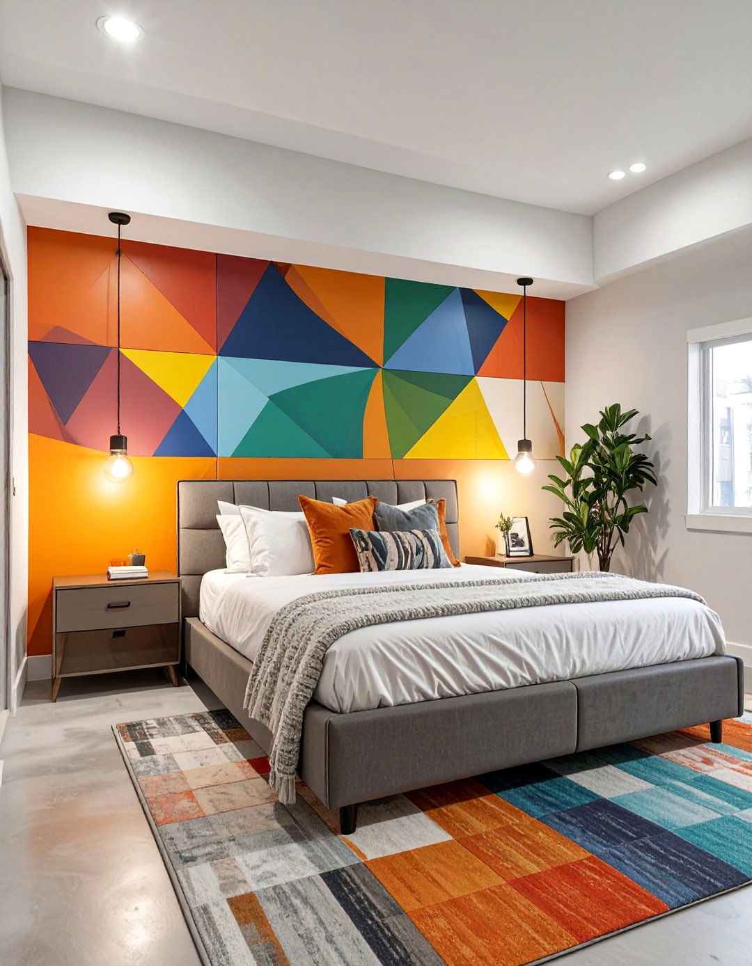 Color Block Accent Bedroom - 30 basement bedroom ideas on a budget
