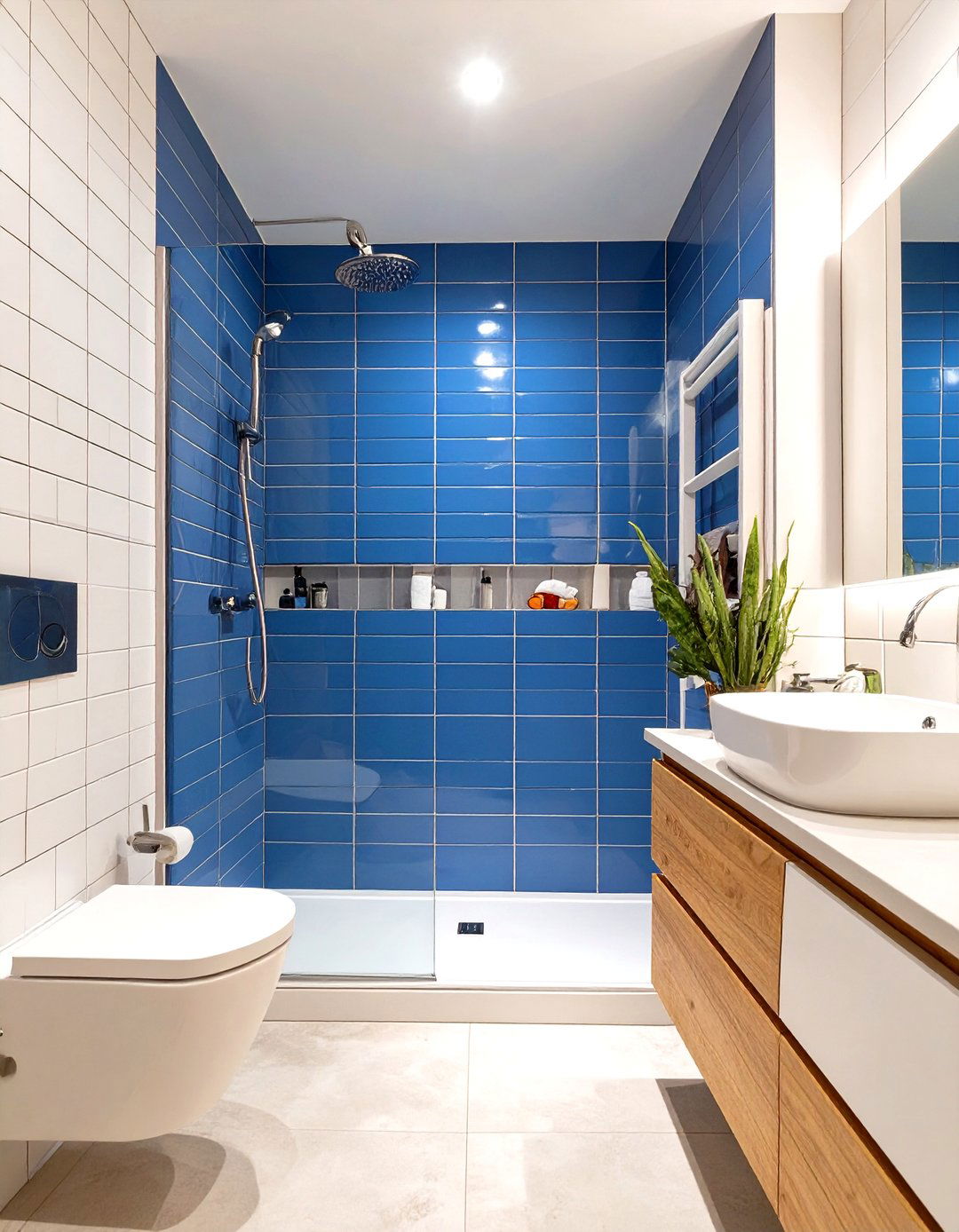 Color Block Bathroom - 30 modern bathroom tile ideas