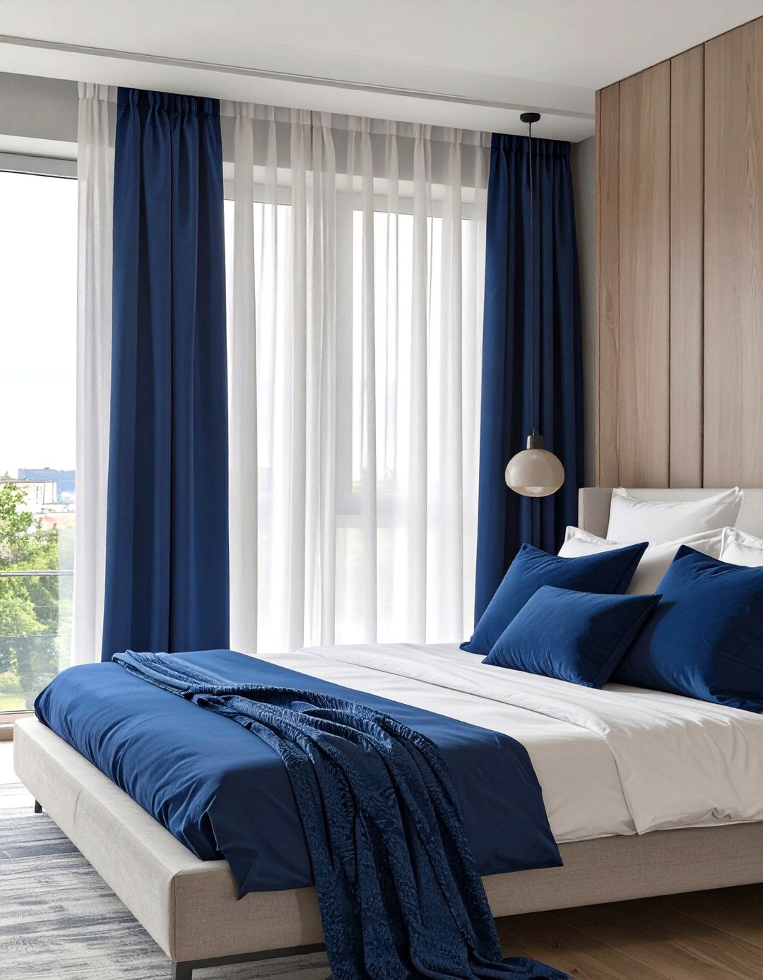 Color Block Curtains for a Modern Bedroom - 30 curtains for bedroom ideas