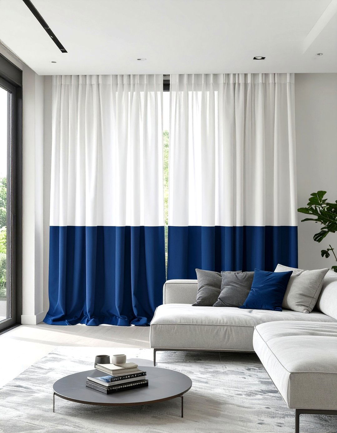 Color Block Curtains for a Modern Edge - 30 curtain ideas for living room