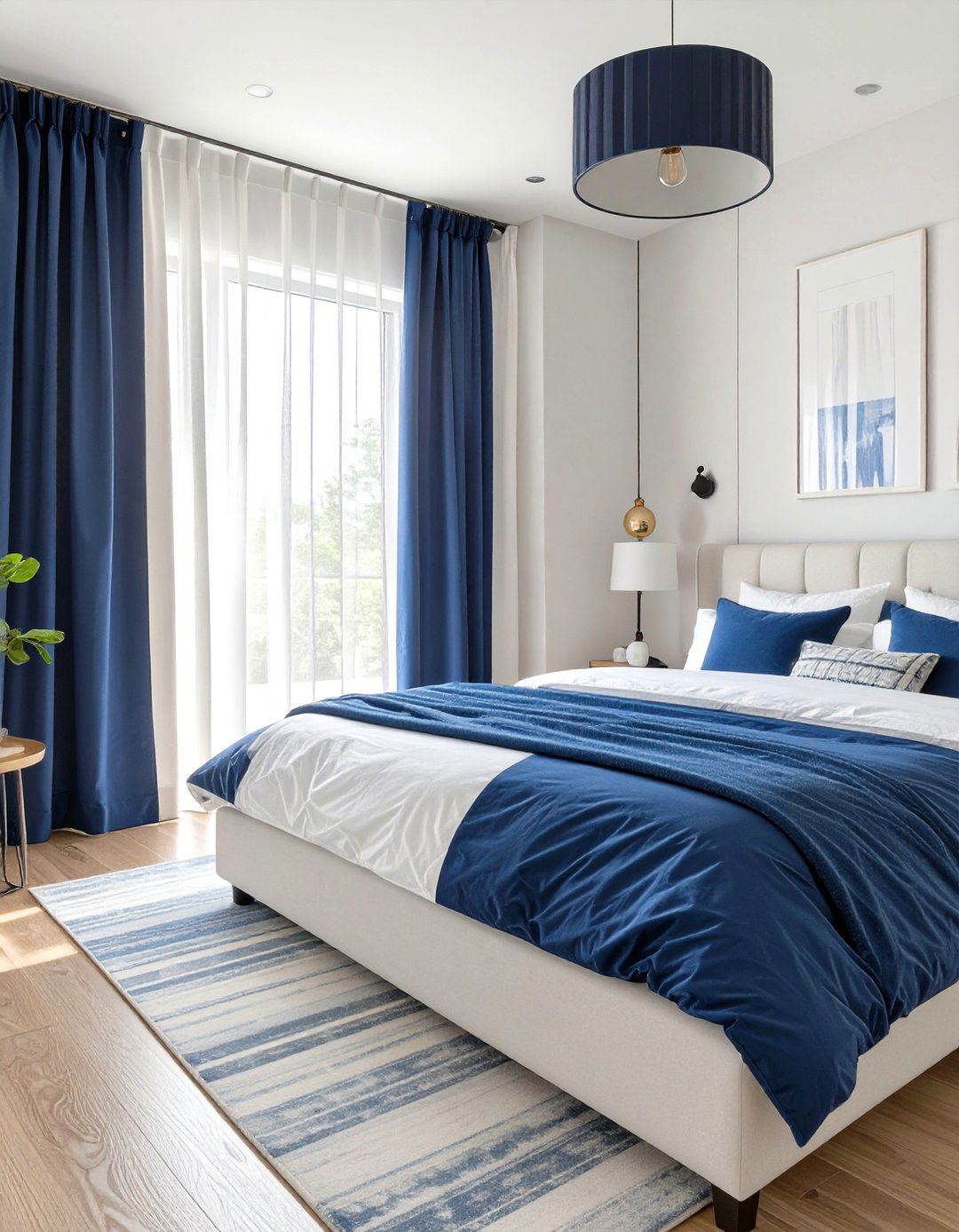 Color Block Curtains in a Playful Bedroom - 30 curtain ideas for bedroom