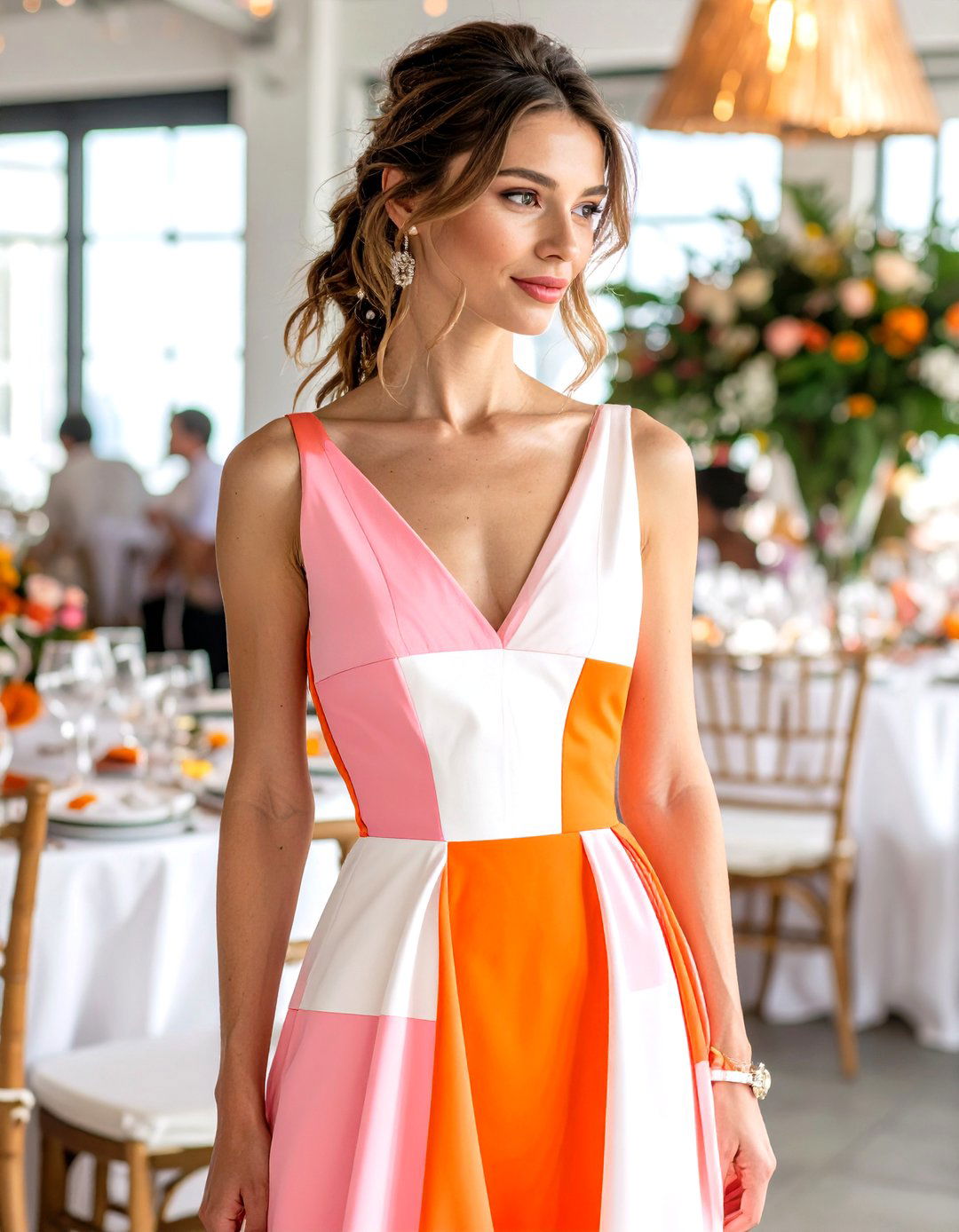 Color Block Dress - 30 baby shower outfit ideas