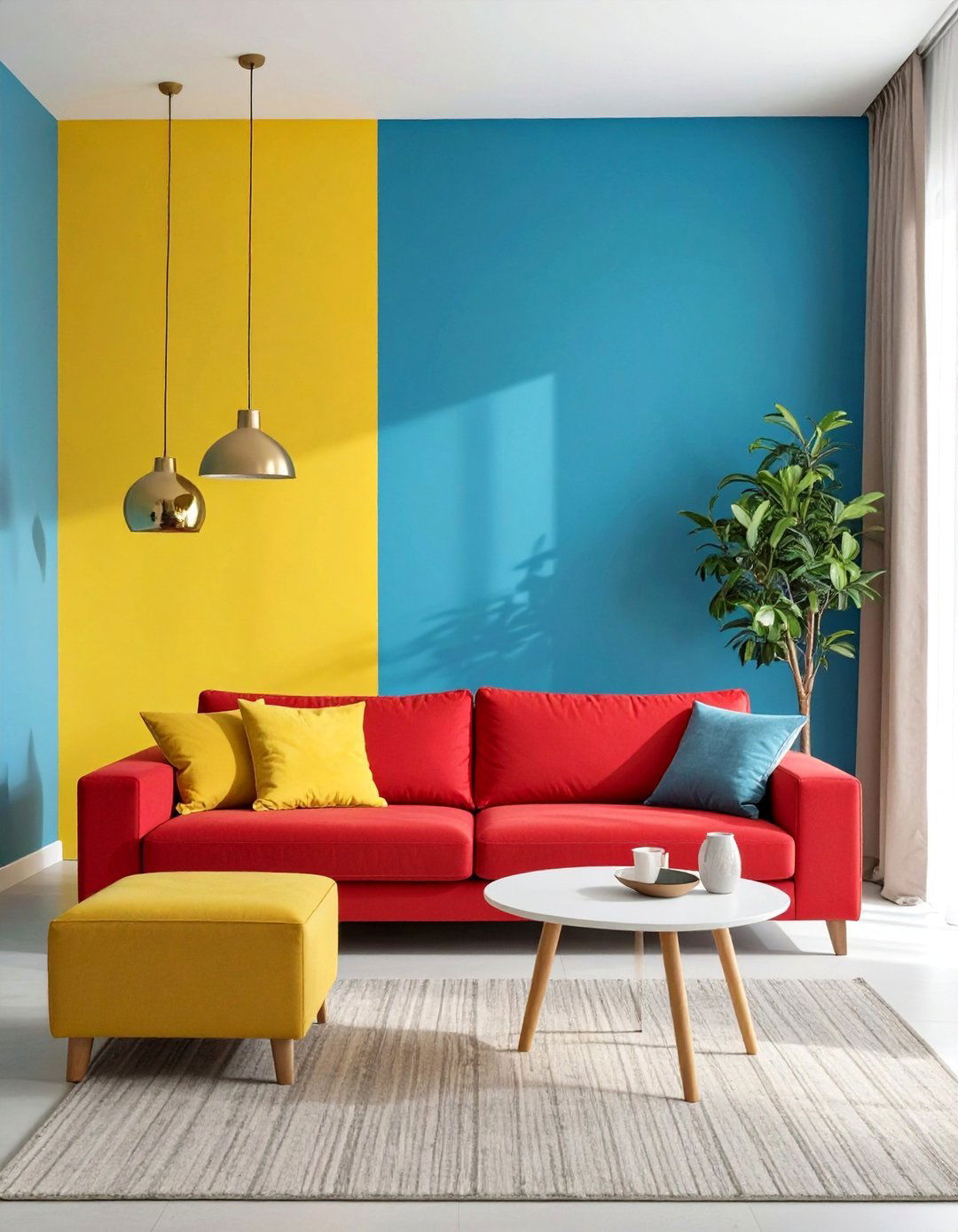 Color Block Living Room - 30 colorful living room ideas