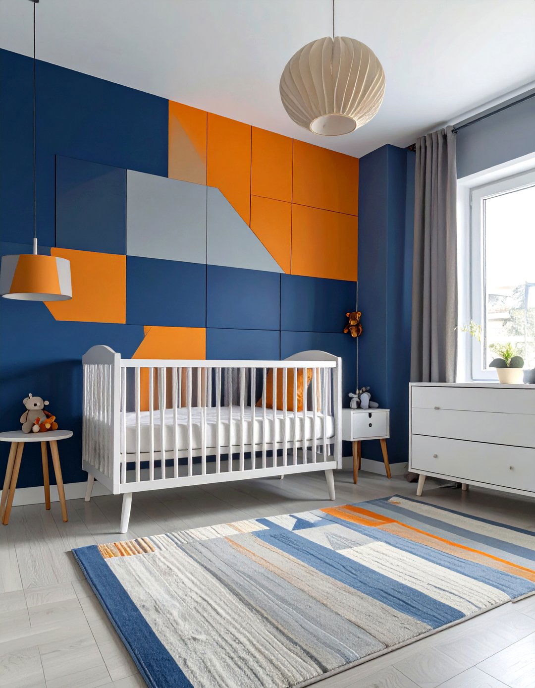 Color Block Wall Nursery - 30 modern baby boy room ideas