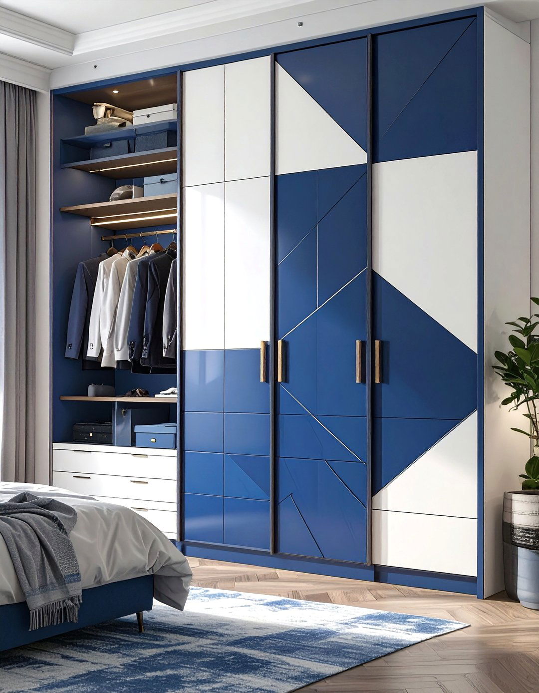 Color Block Wardrobe Design - 30 modern wardrobe design ideas