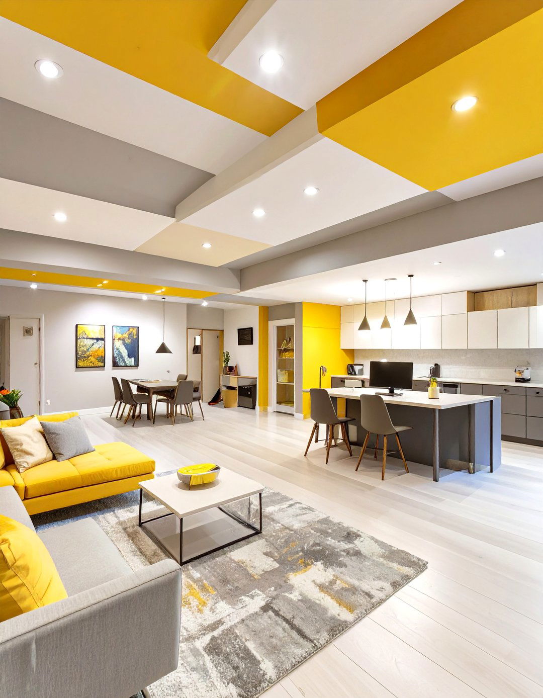 Color Blocked Basement Ceiling - 30 ceiling ideas for basement