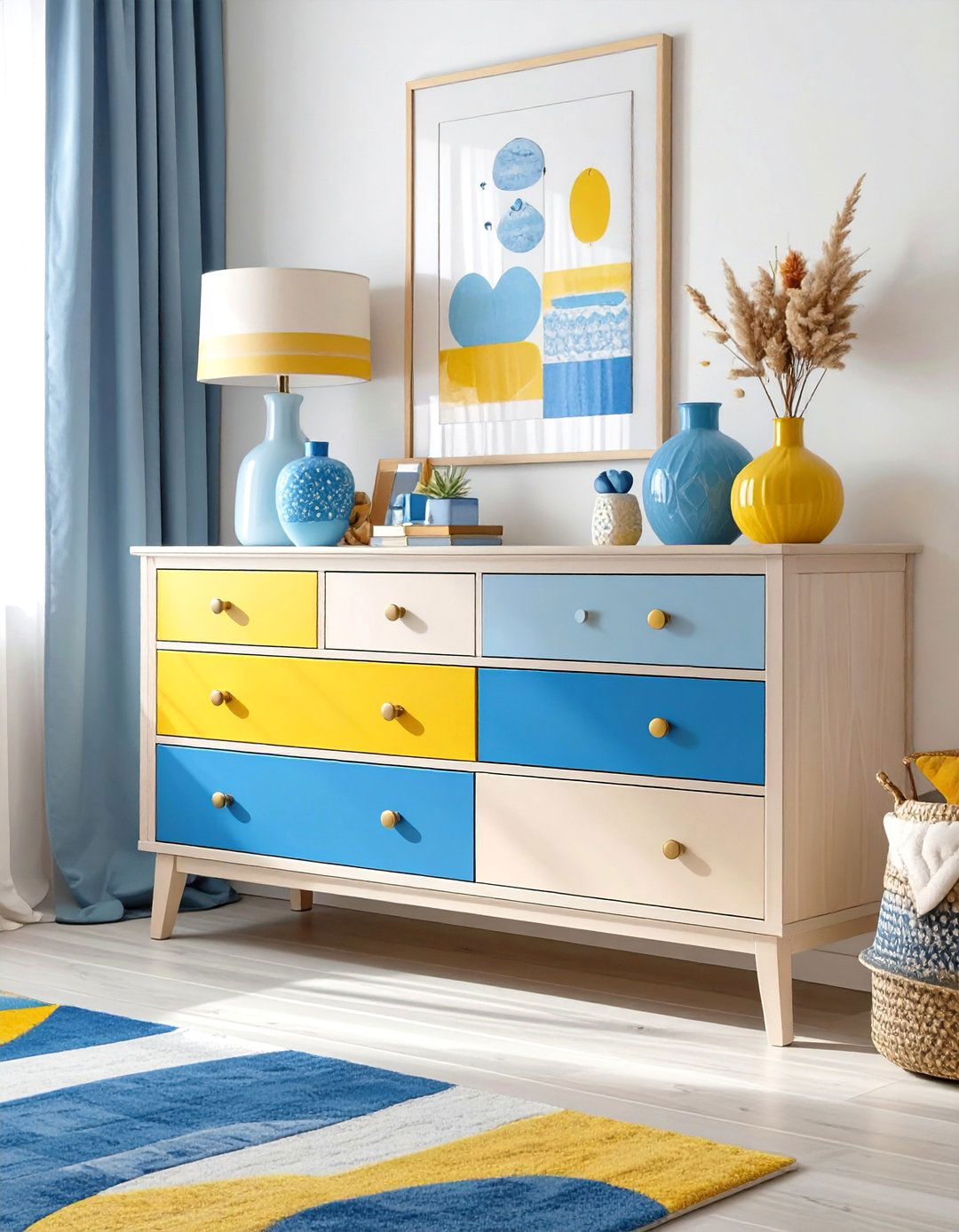 Color Blocked Bedroom Dresser - 30 bedroom dresser decor ideas