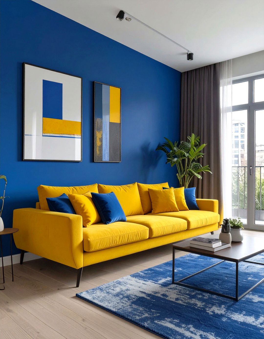 Color Blocked Contemporary Living Room - 30 interior design help ideas