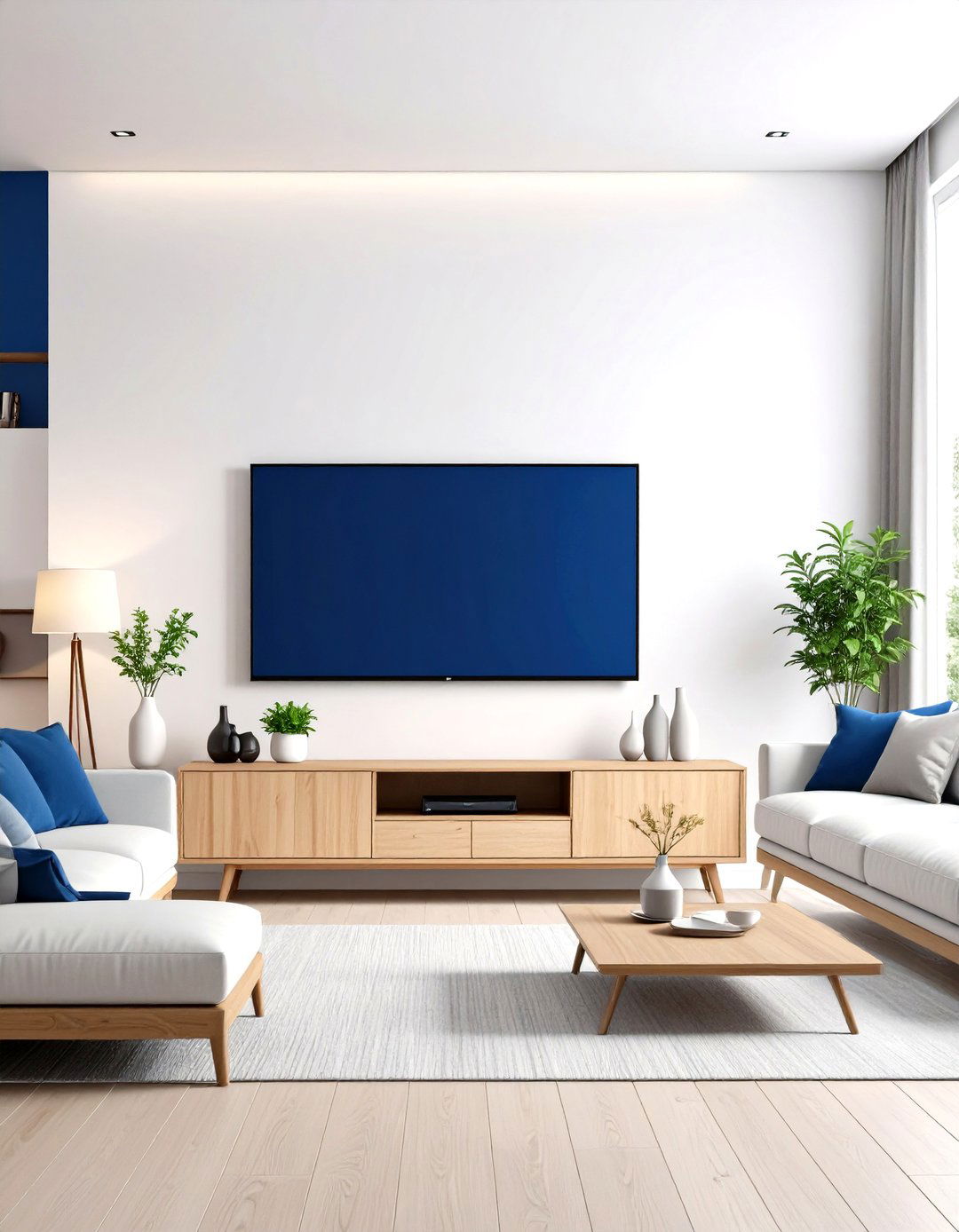 Color Blocked Family Room Design - 30 family room ideas with tv