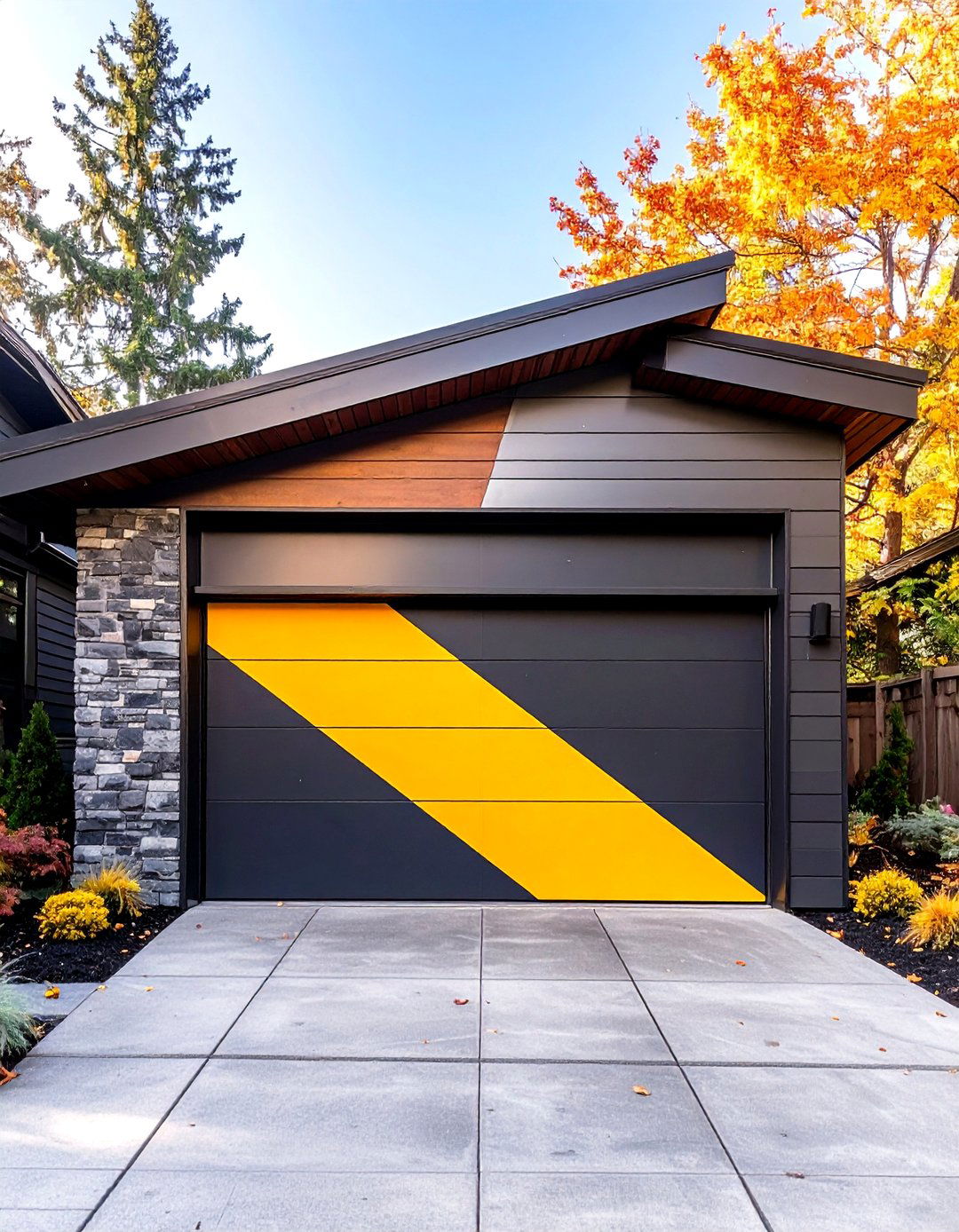 Color Blocked Garage Door Design - 30 garage door paint ideas