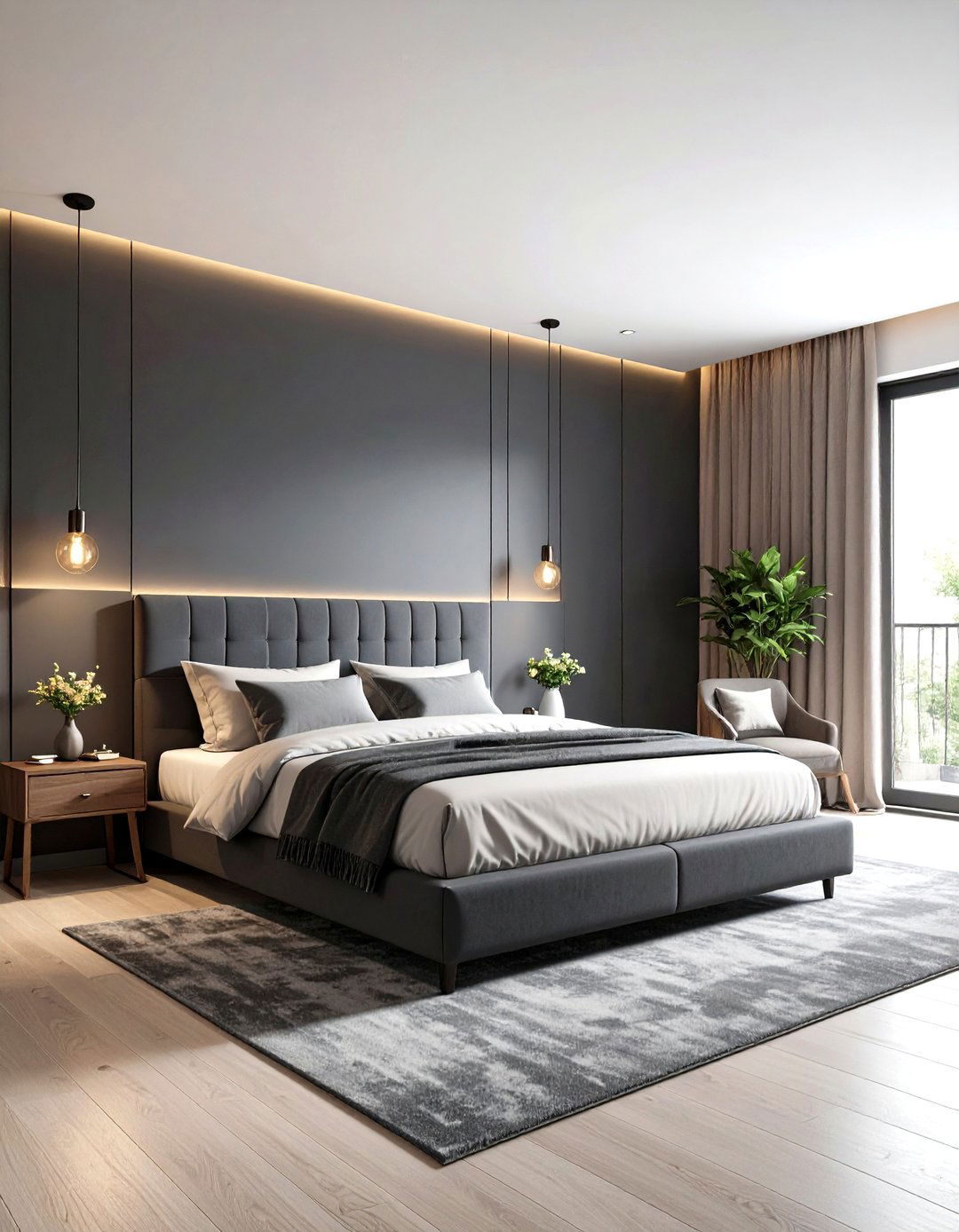 Color Blocked Gray Bedroom - 30 gray bedroom ideas