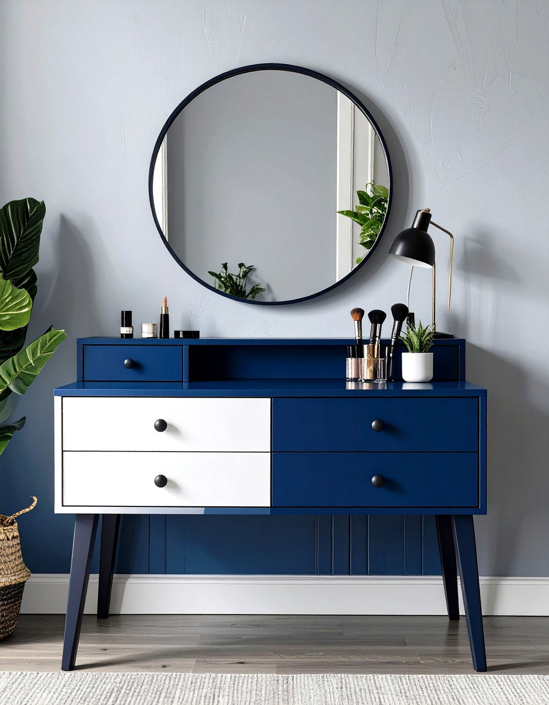 Color Blocked Makeup Vanity - 30 makeup vanity ideas