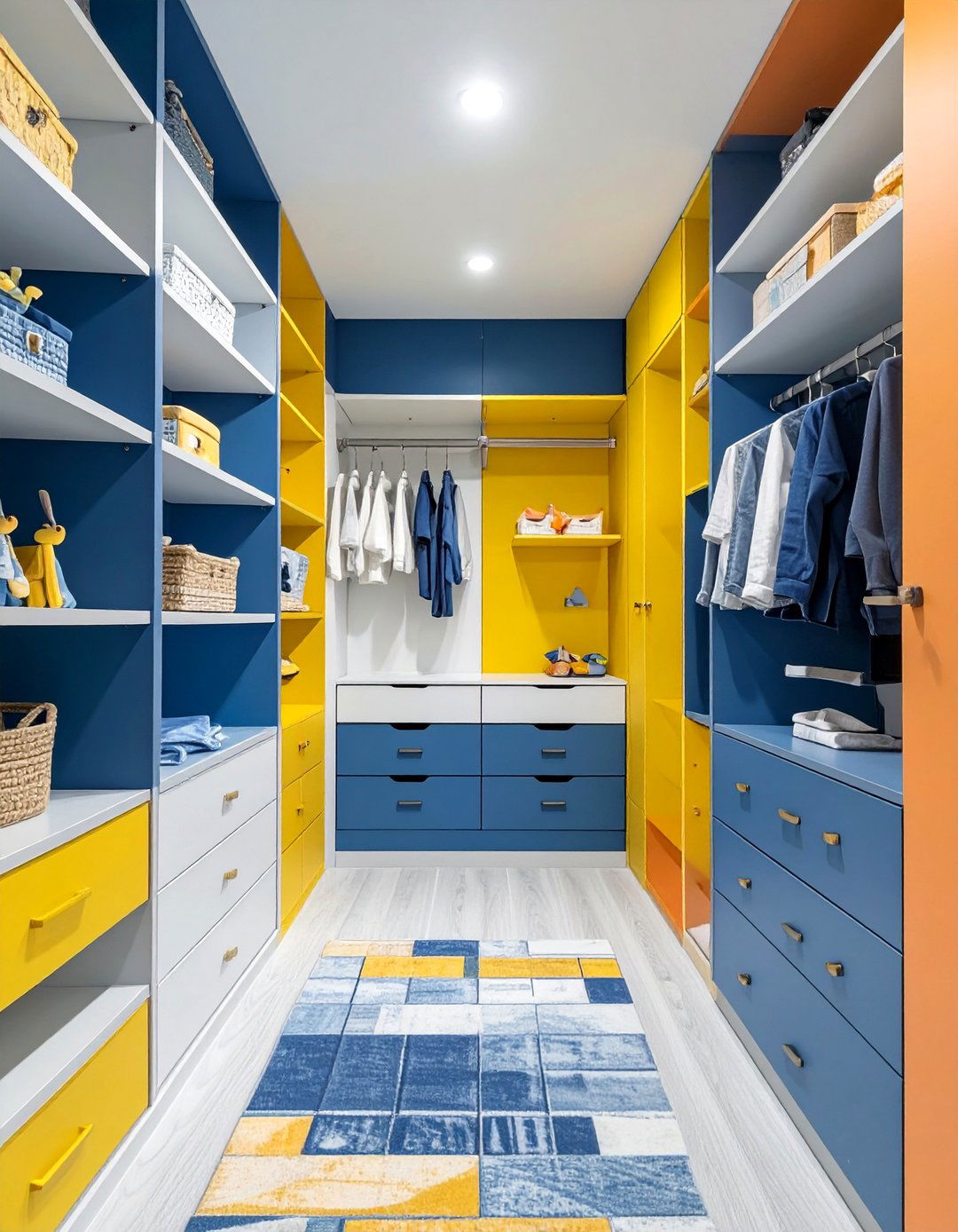 Color Blocked Modern Closet - 30 baby closet ideas