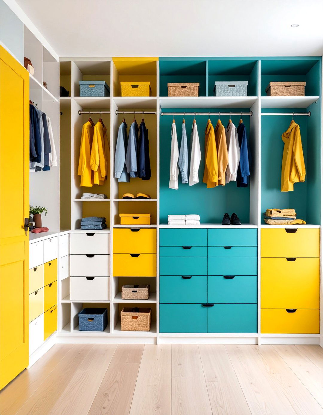 Color Blocked Modern Entry Closet - 30 entry closet ideas