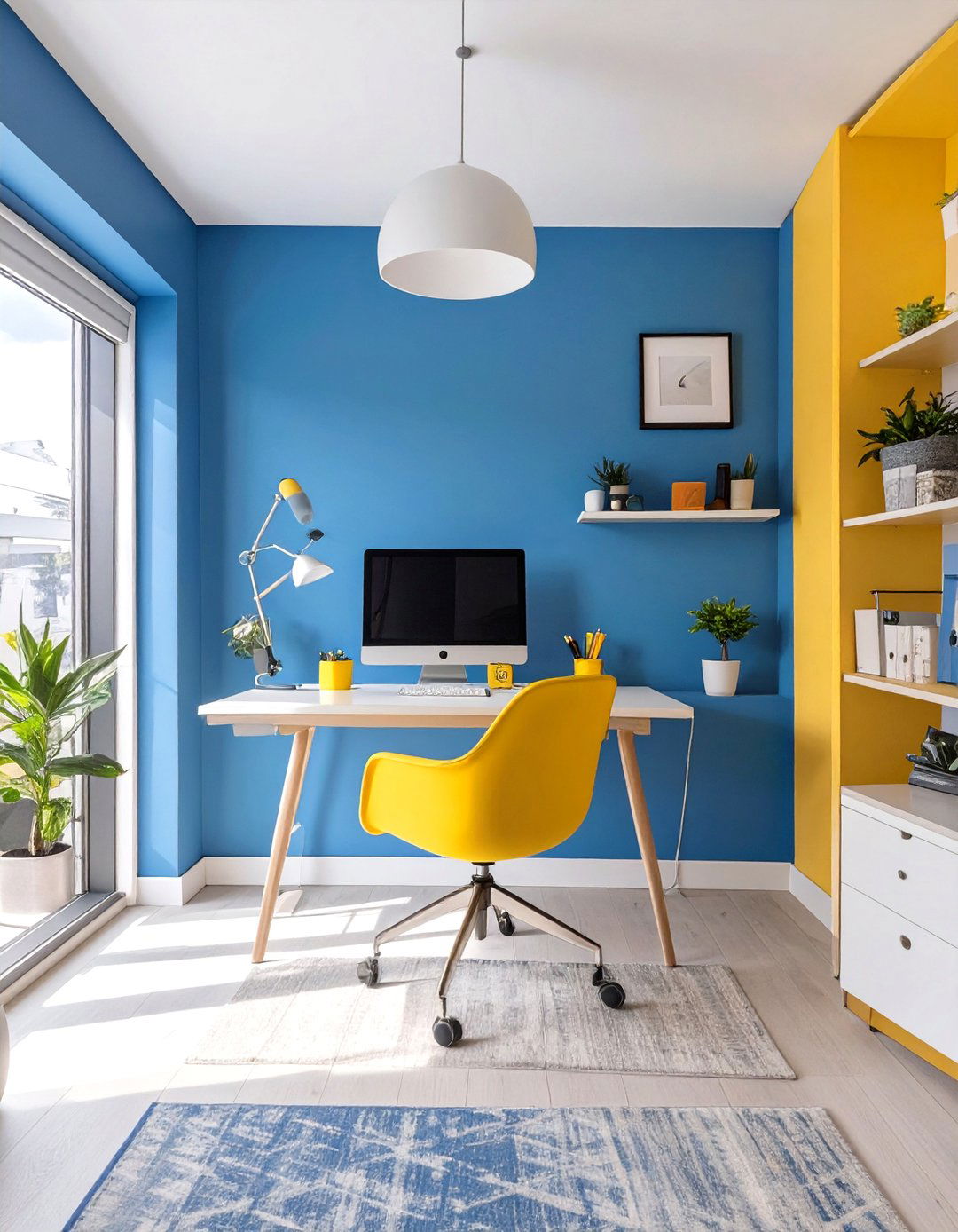 Color Blocked Modern Office - 30 modern home office design ideas