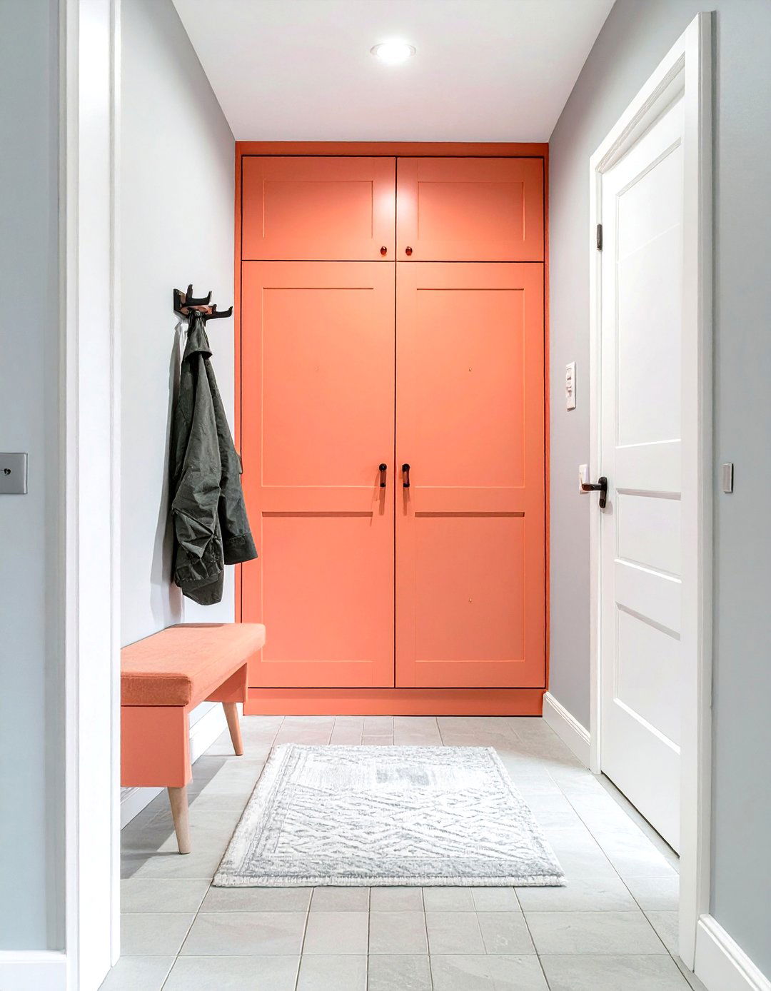 Color Blocked Small Entryway Coat Closet - 30 small entryway coat closet ideas