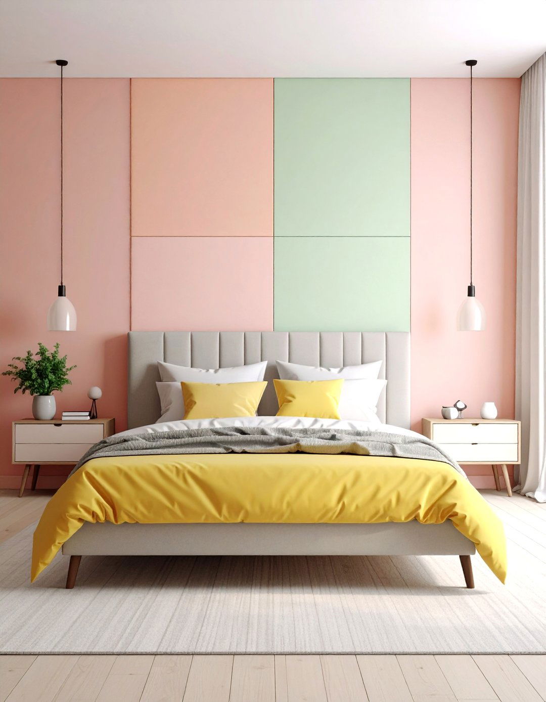 Color Blocked Walls and Furniture - 30 post modern interior design ideas