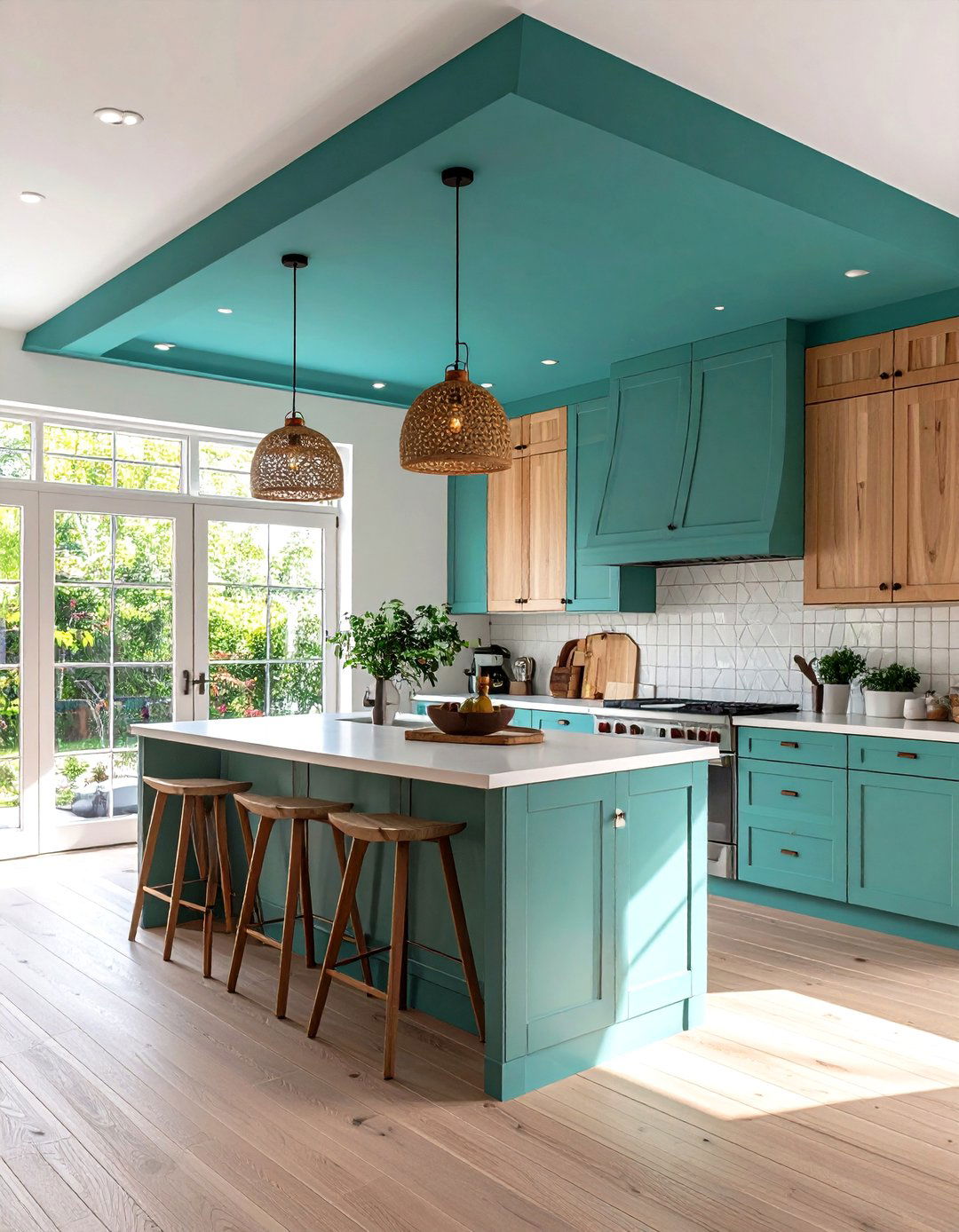Color Blocking for a Graphic Statement - 30 kitchen soffit ideas