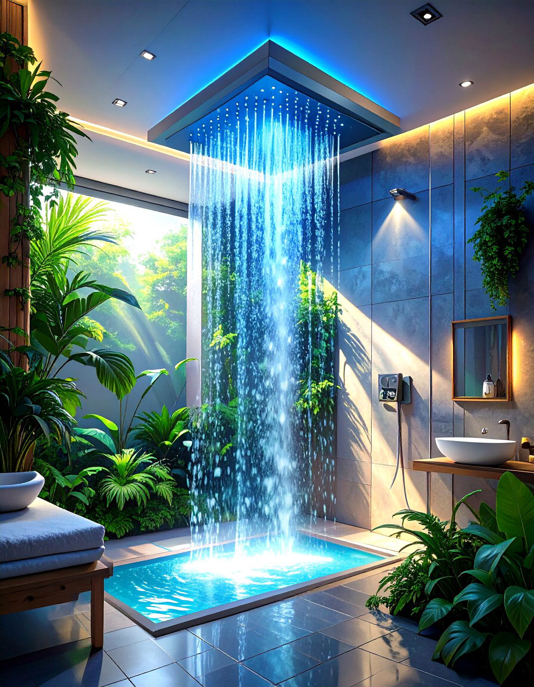 Color Changing Chroma therapy Shower Lights - 30 shower lighting ideas