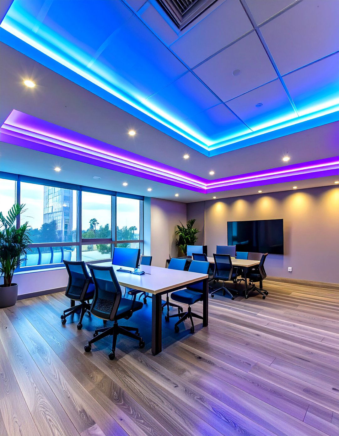 Color Changing LED Accents - 30 office lighting ideas