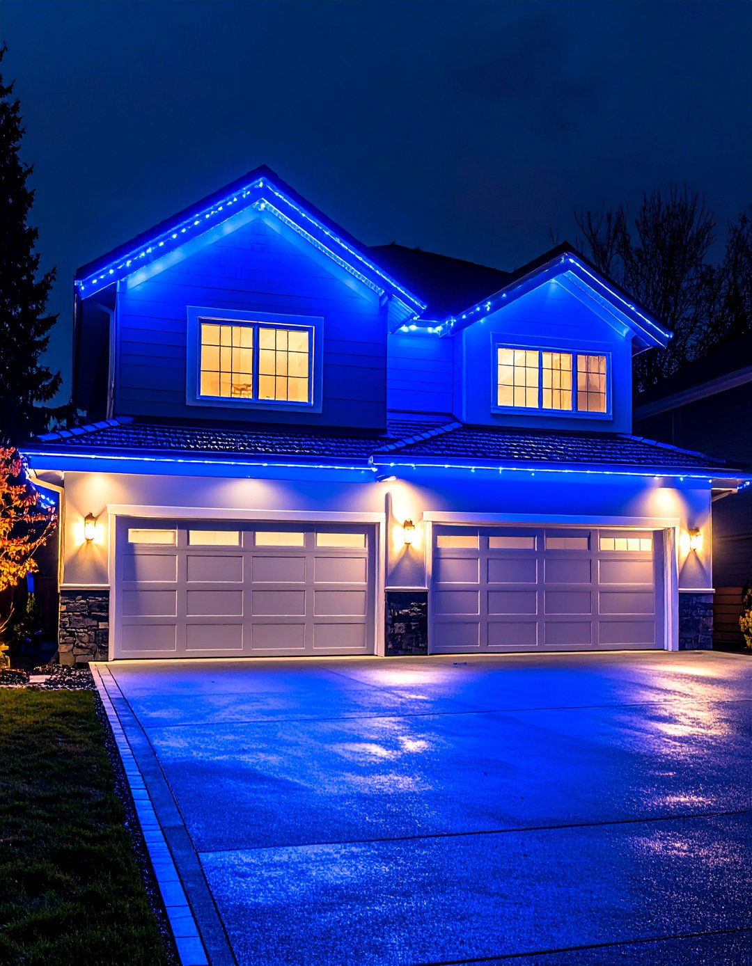 Color Changing LED Lights - 30 exterior garage lighting ideas