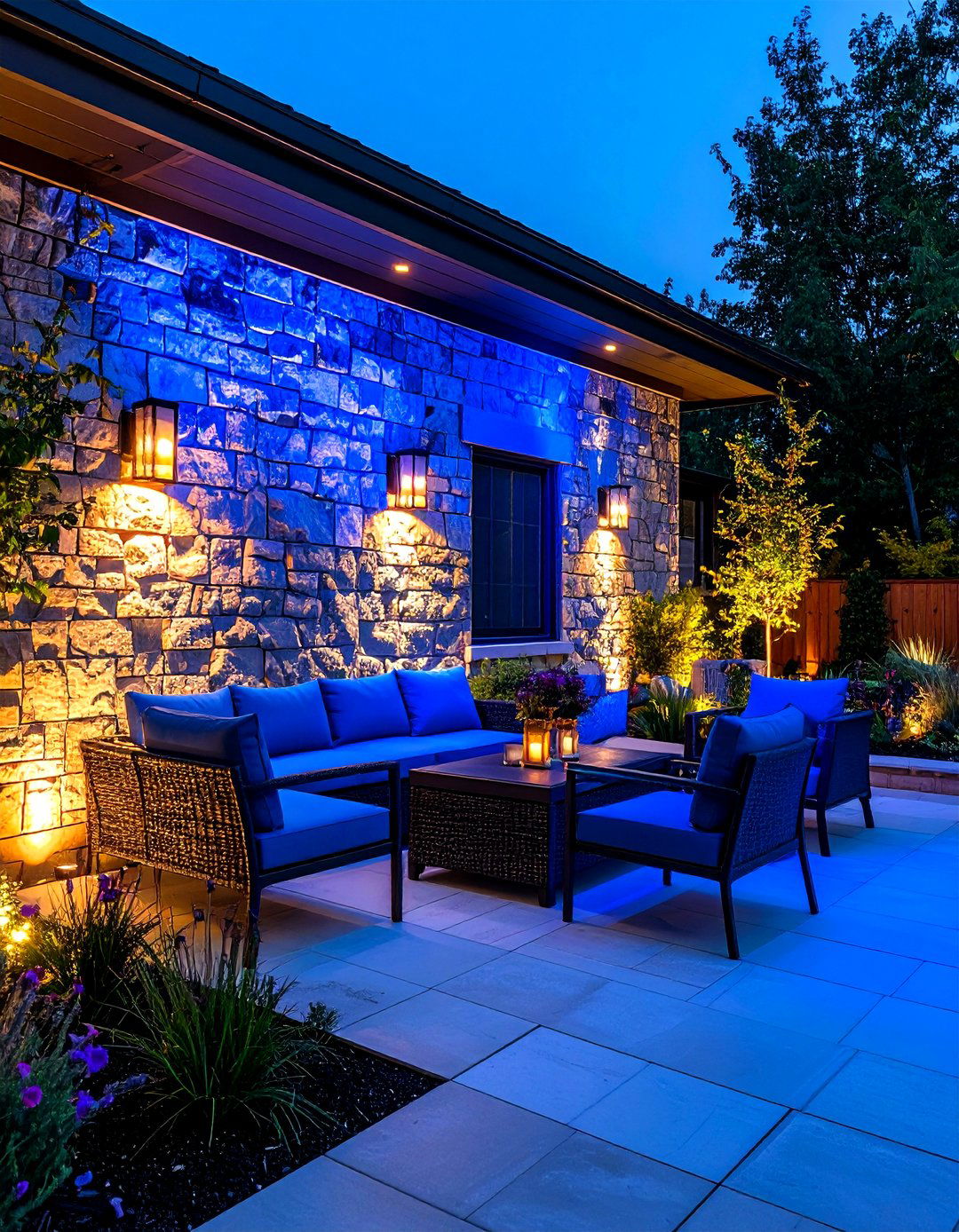 Color Changing LED Patio Flood Lights - 30 patio lighting ideas