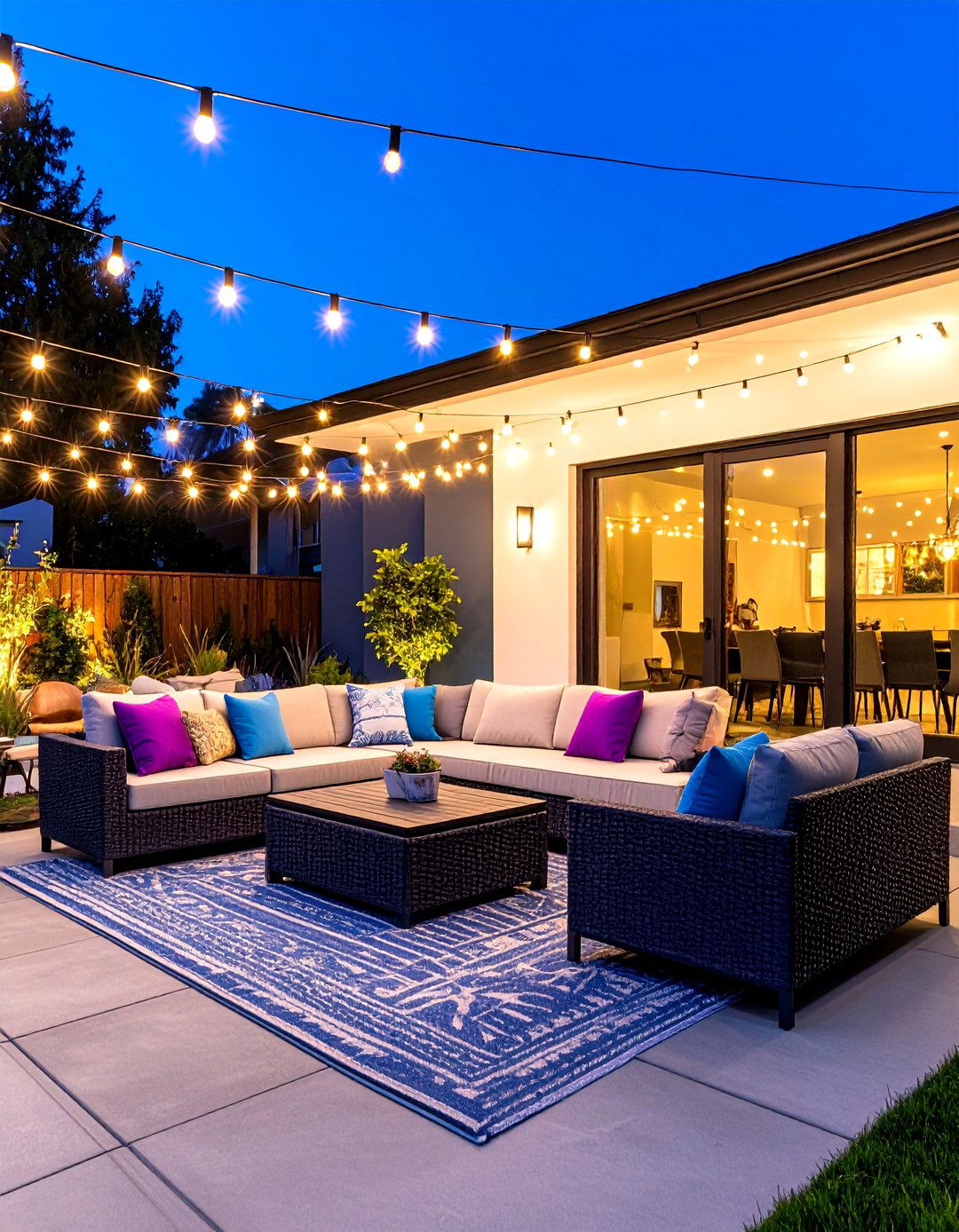 Color Changing LED Patio String Lights - 30 patio string lights ideas