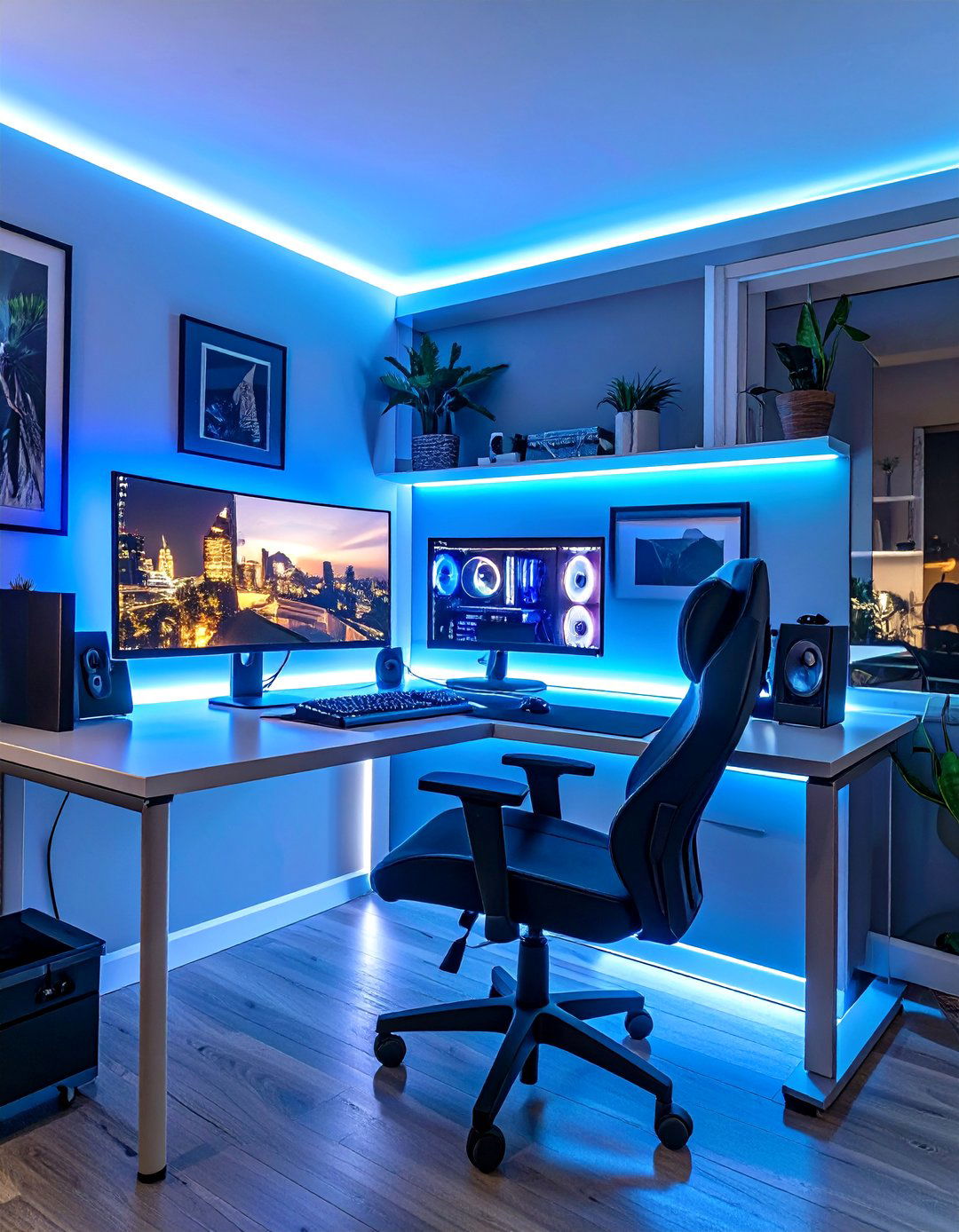 Color Changing LED for Creative Moods - 30 home office lighting ideas