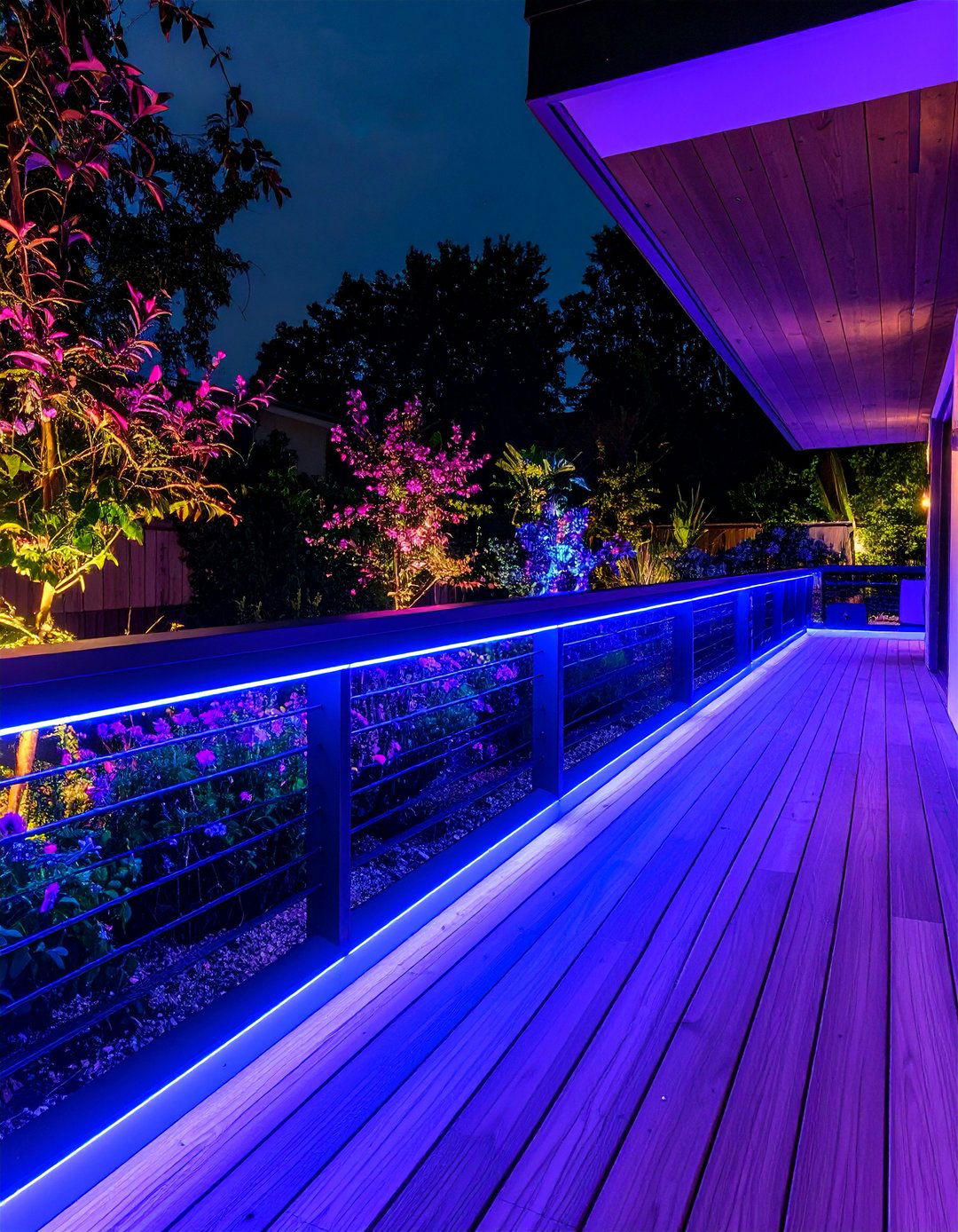 Color Changing Strip Lighting - 30 backyard lighting ideas