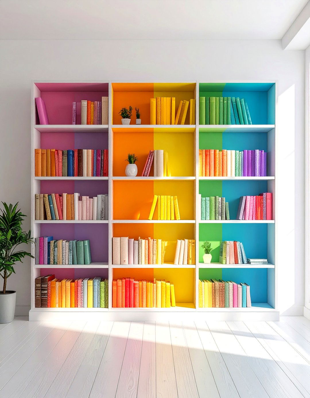 Color Coordinated Living Room Books - 30 living room bookshelf ideas