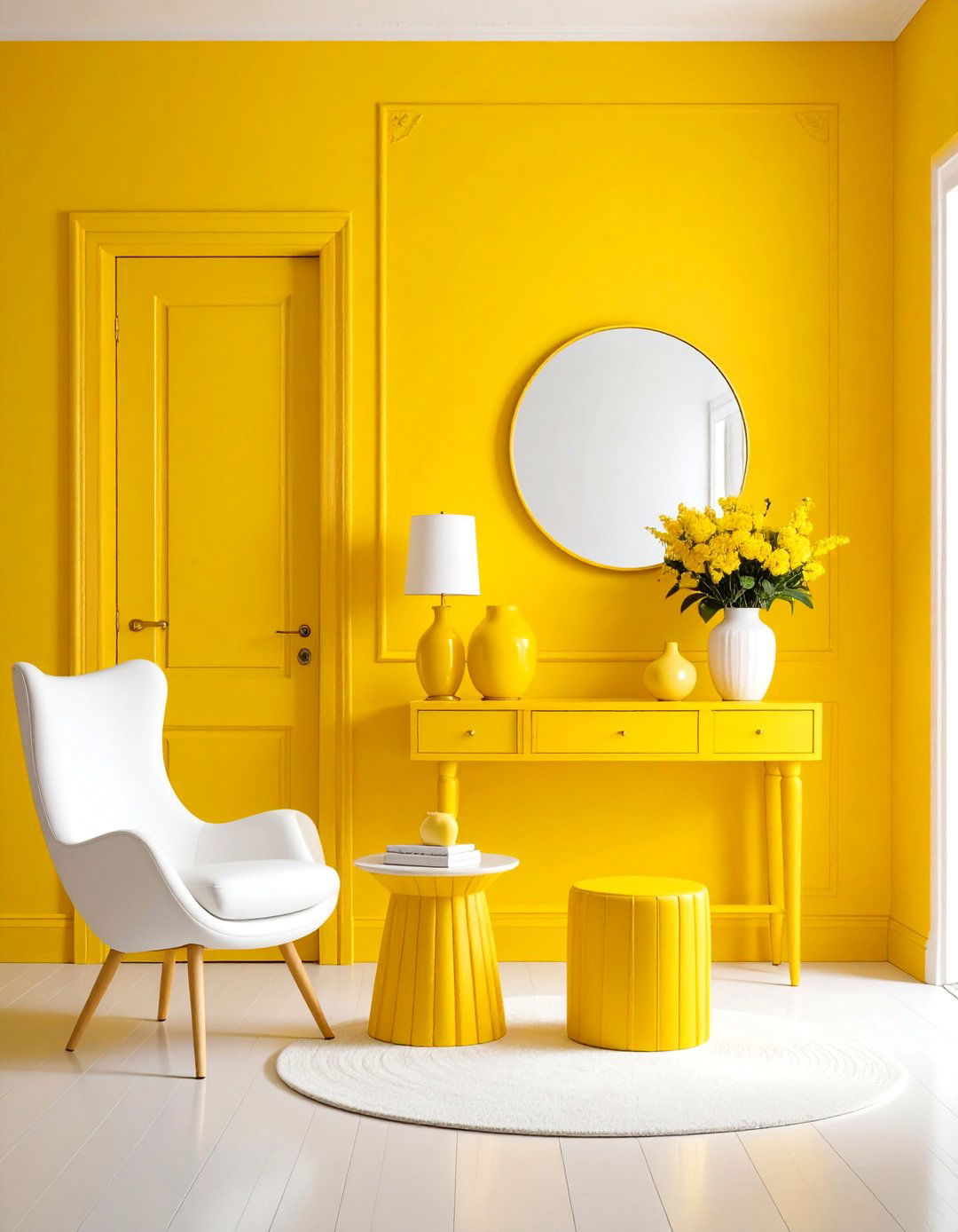 Color Drenched Entryway - 30 ai entryway makeover ideas