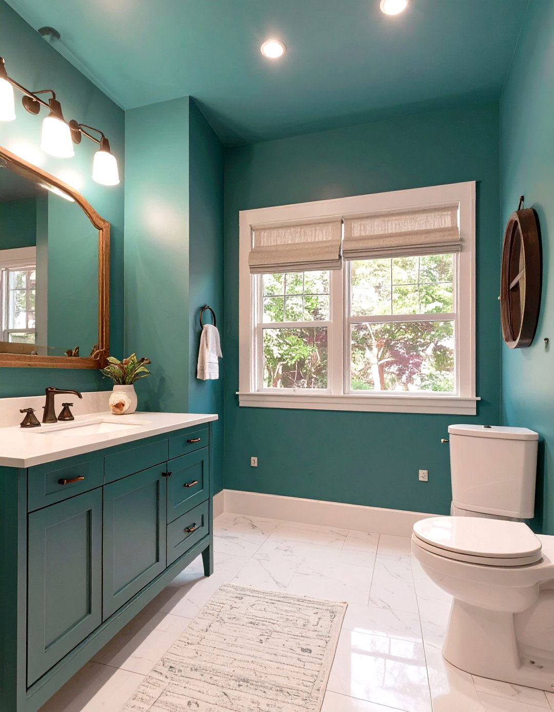 Color Drenched Guest Bathroom - 30 guest bathroom remodel ideas