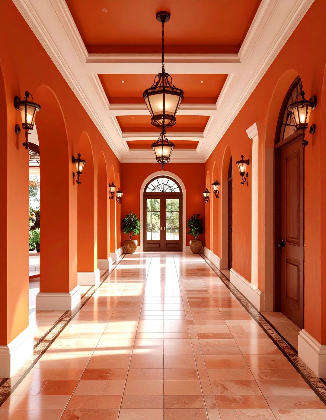 Color Drenched Hallway with a Monotone Look - 30 hallway design ideas