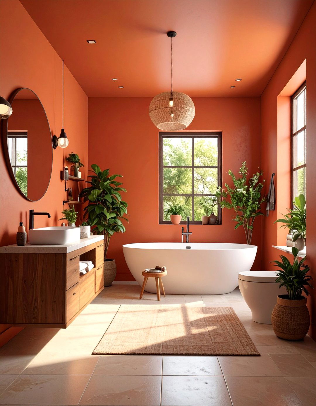Color Drenching Bathroom Technique - 30 5x8 bathroom remodel ideas