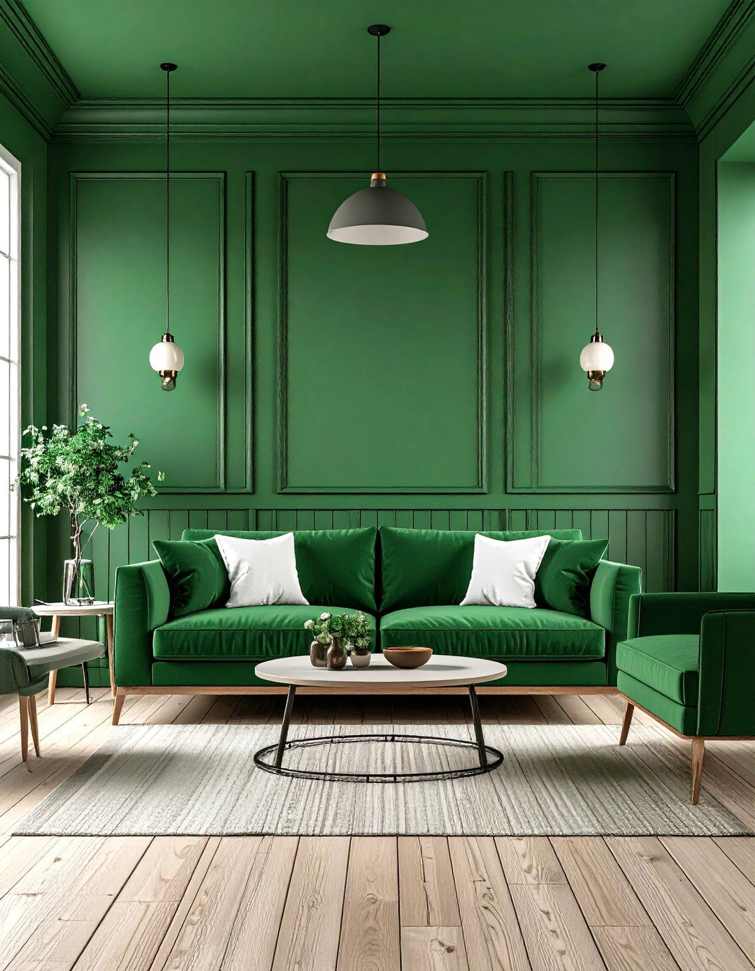 Color Drenching with Wainscoting - 30 living room wainscoting ideas