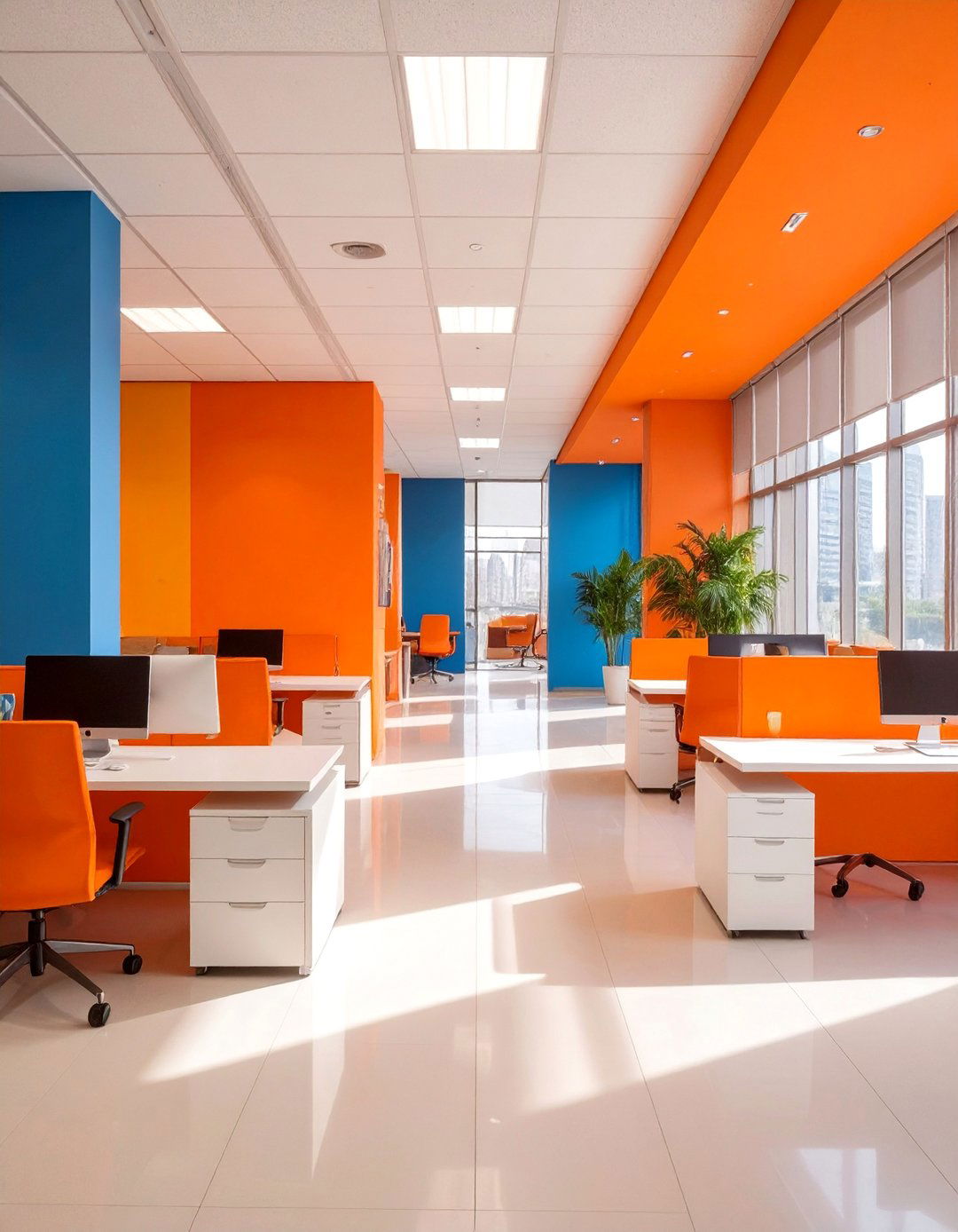 Color Psychology Driven Office - 30 commercial office interior design ideas