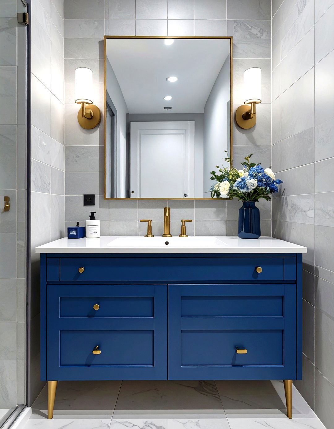 Colorful Bathroom Vanity - 30 modern bathroom decor ideas