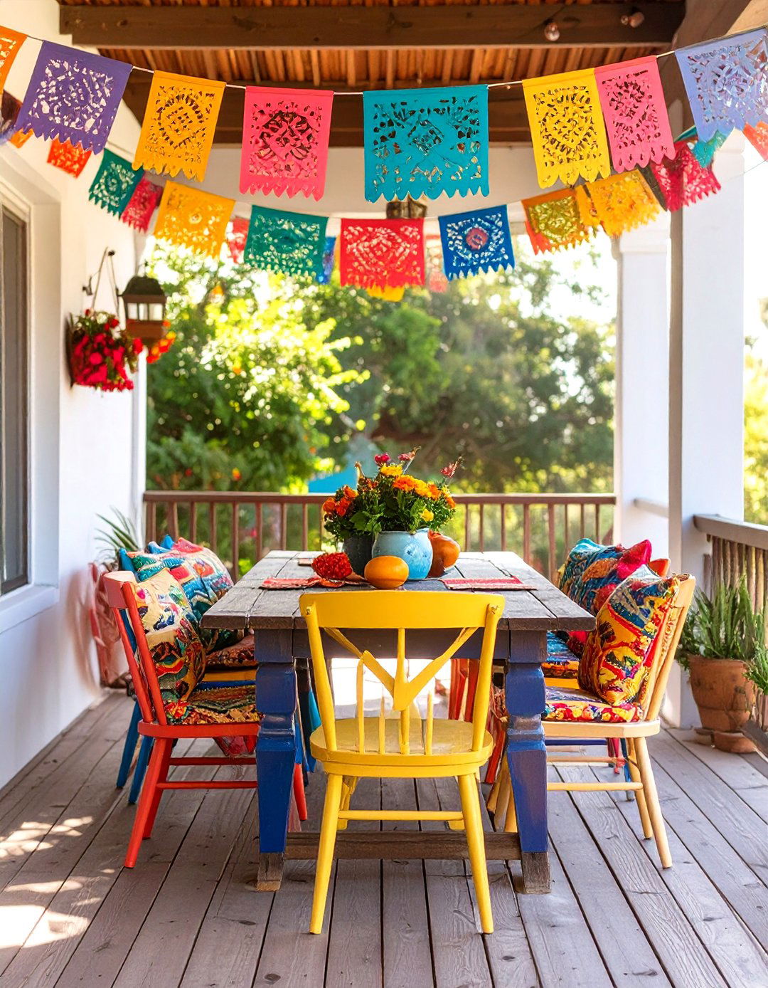 Colorful Fiesta Back Porch - 30 back porch decorating ideas