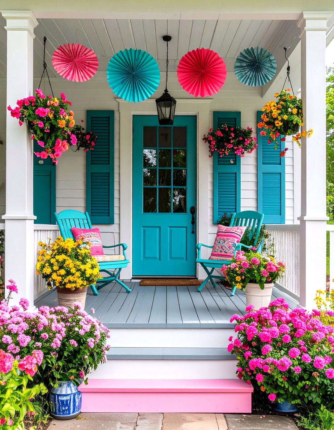 Colorful Fiesta Porch - 30 3 season porch ideas