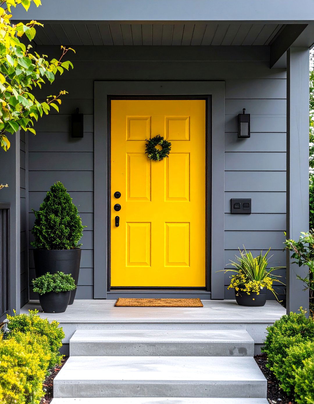 Colorful Front Door Porch Focus - 30 31 modern front porch ideas