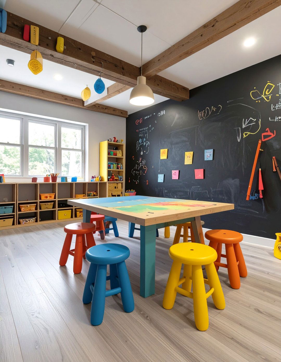 Colorful Kids Art Studio Basement - 30 basement furniture ideas