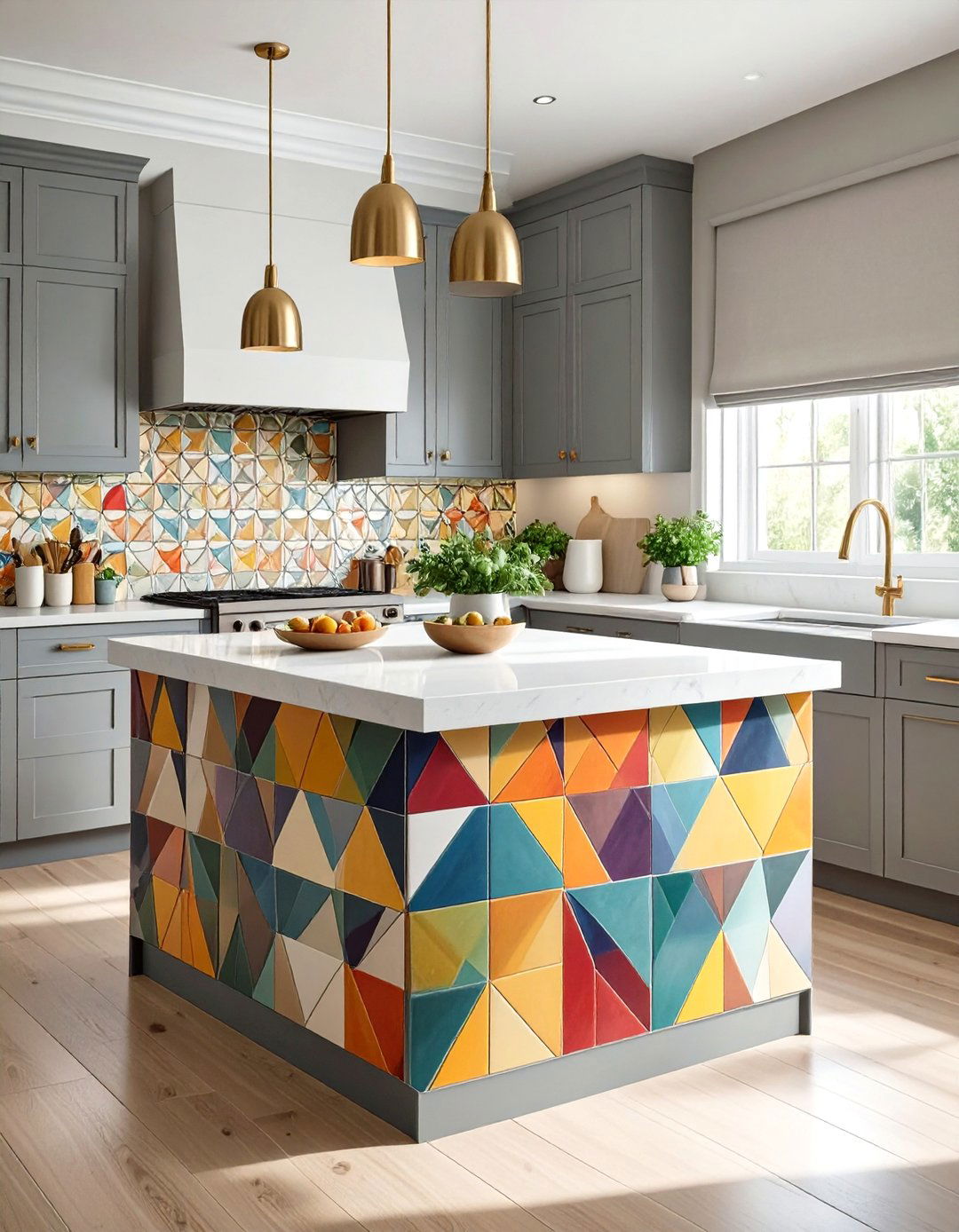 Colorful Kitchen Island Tiles - 30 modern kitchen tiles design ideas