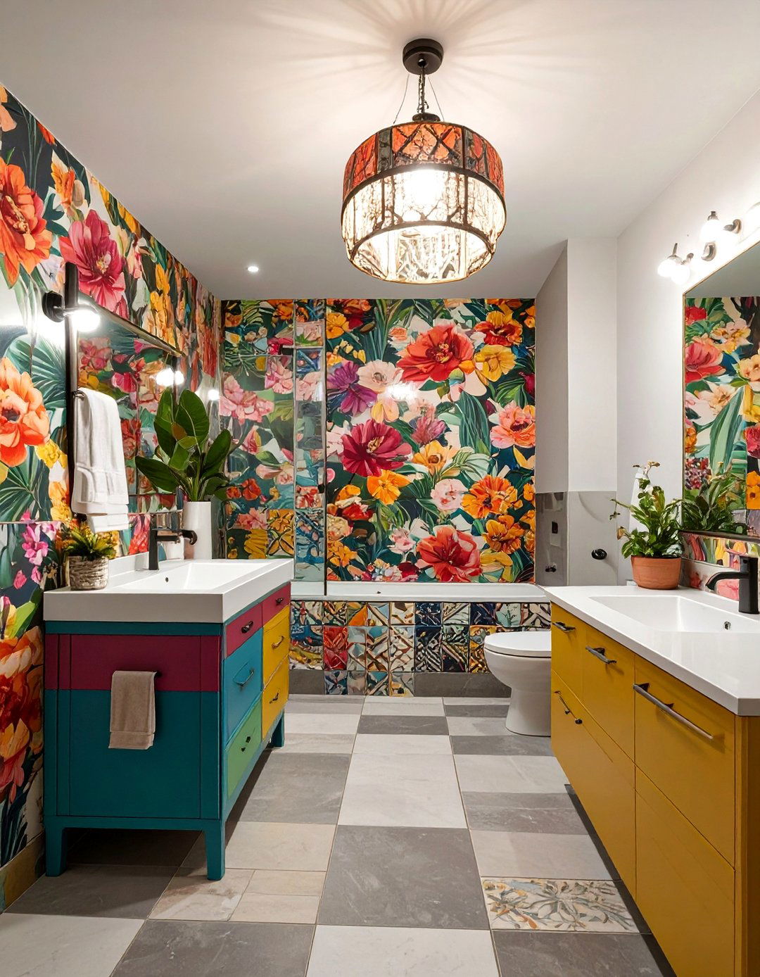 Colorful Maximalist Bathroom - 30 bathroom upgrade ideas