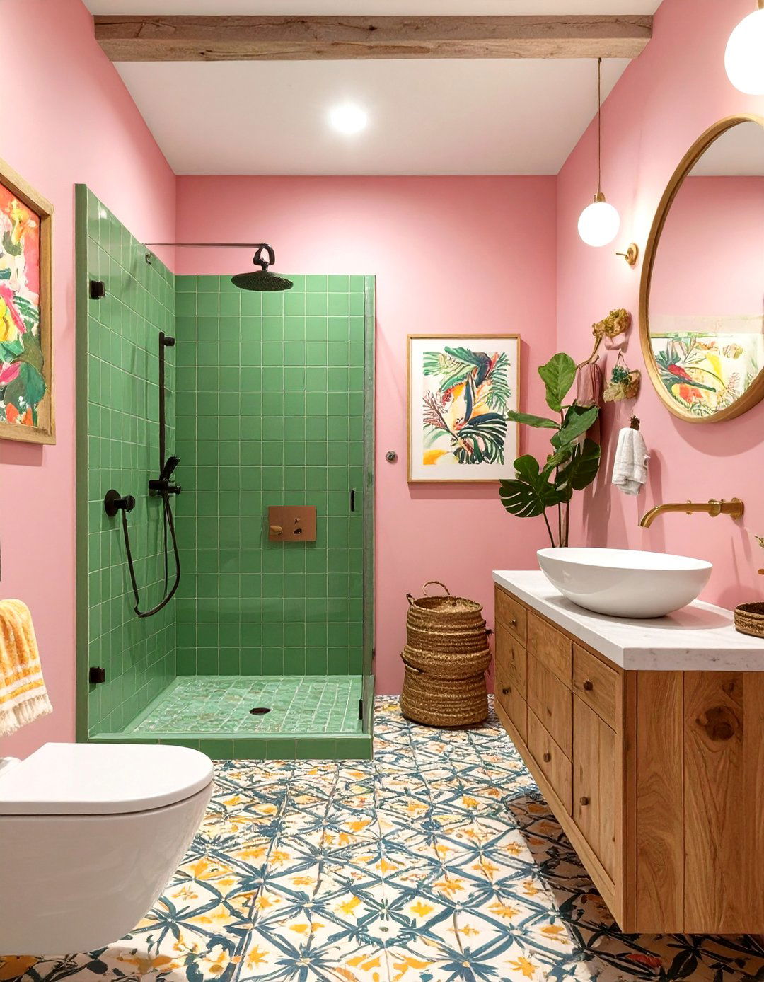 Colorful Maximalist Bathroom - 30 bathroom interior design ideas
