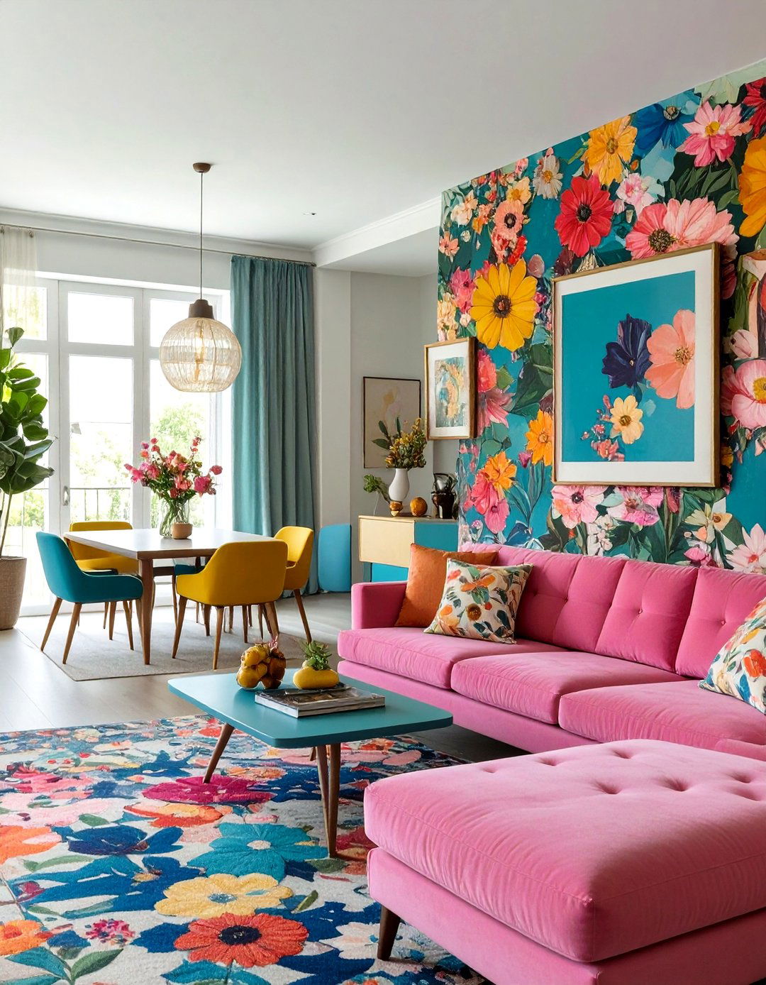 Colorful Maximalist Expression - 30 lounge dining room ideas