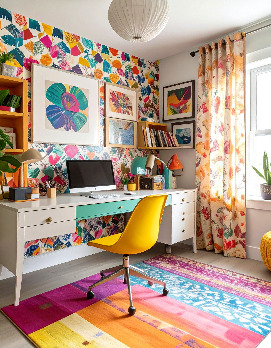 Colorful Maximalist Home Office - 30 home office decorating ideas