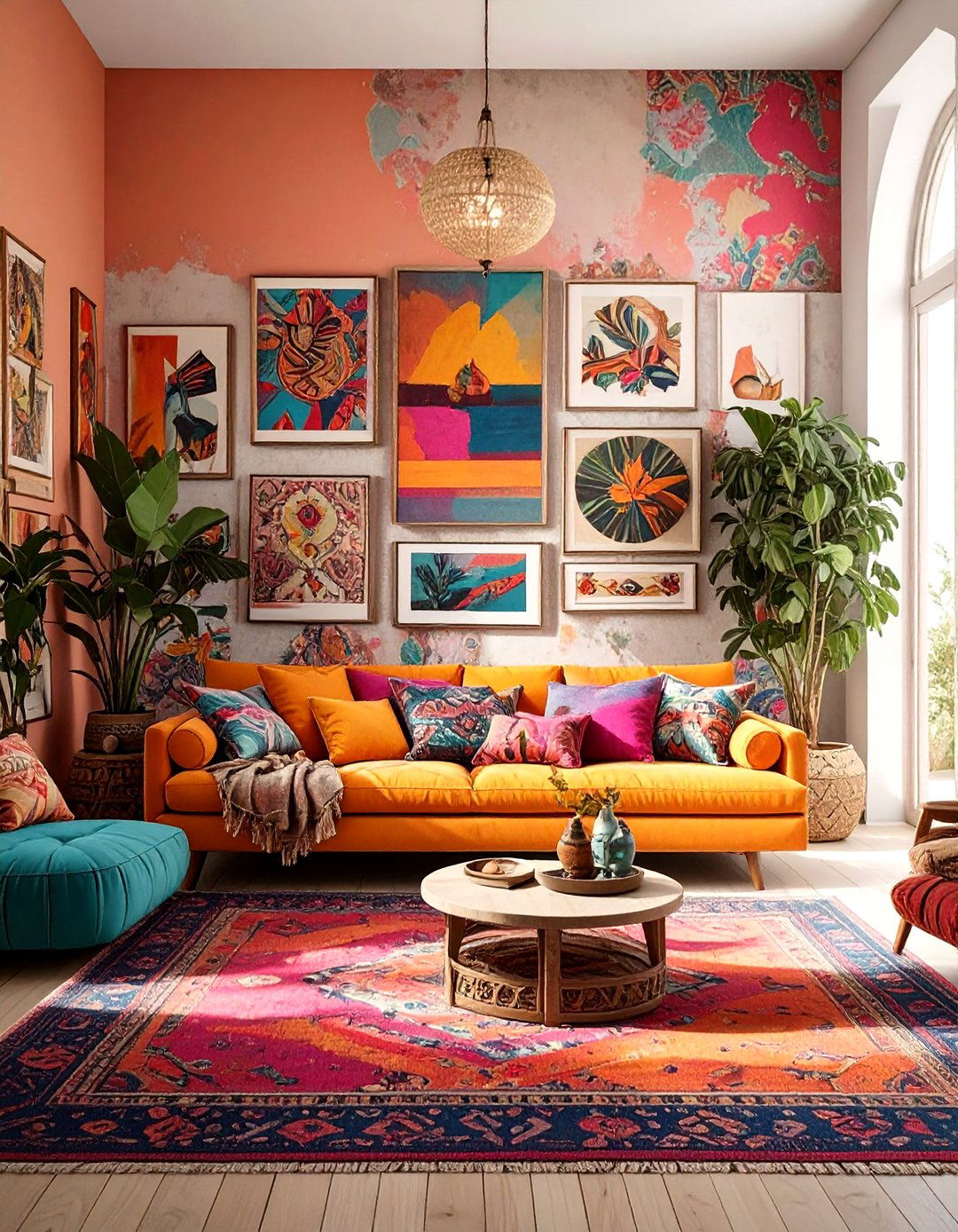 Colorful Maximalist Open Living Room - 30 open living room ideas